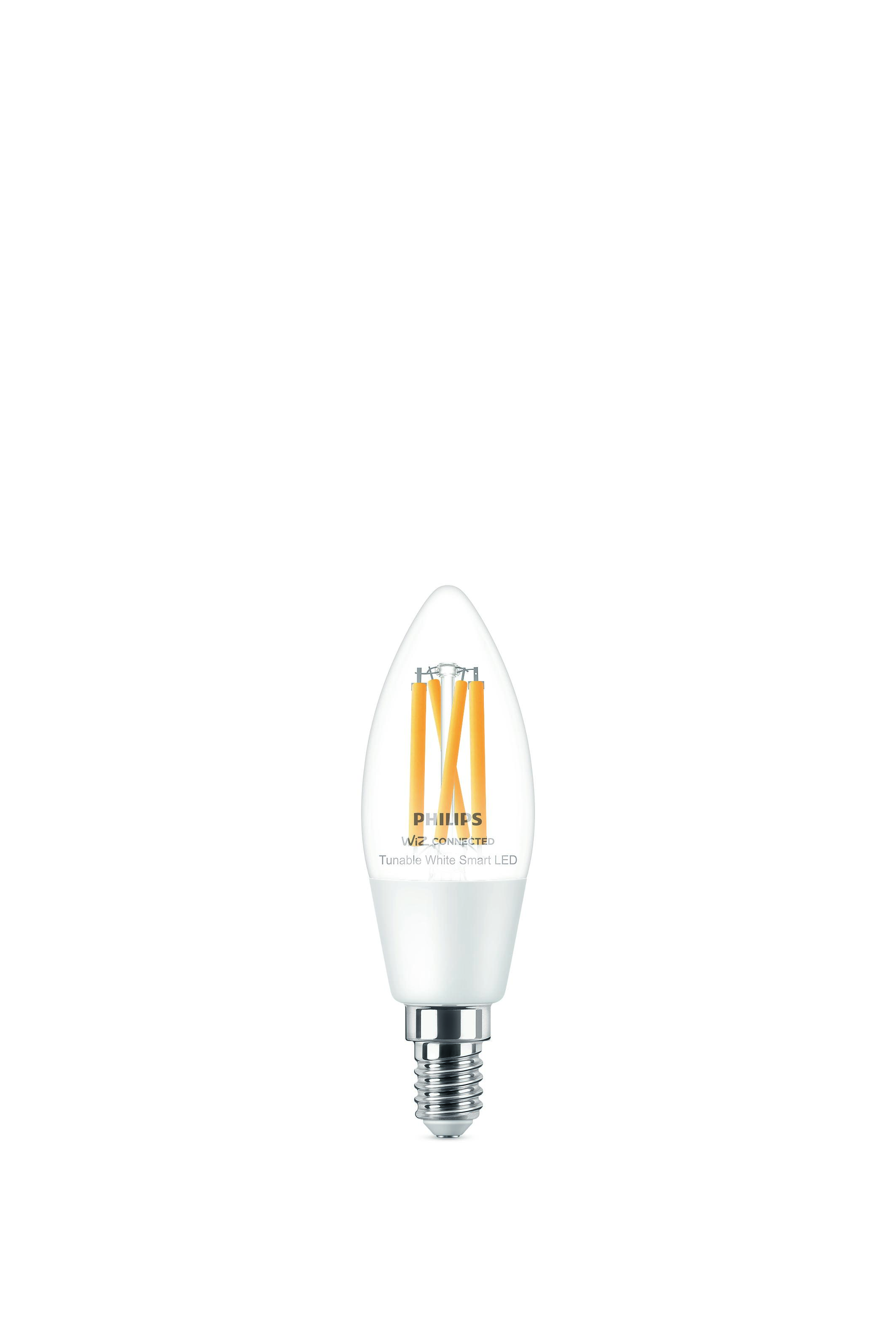 PHILIPS Smart LED E14, WiZ connected, 4,9 W, 470 lm, klar, dimmbar