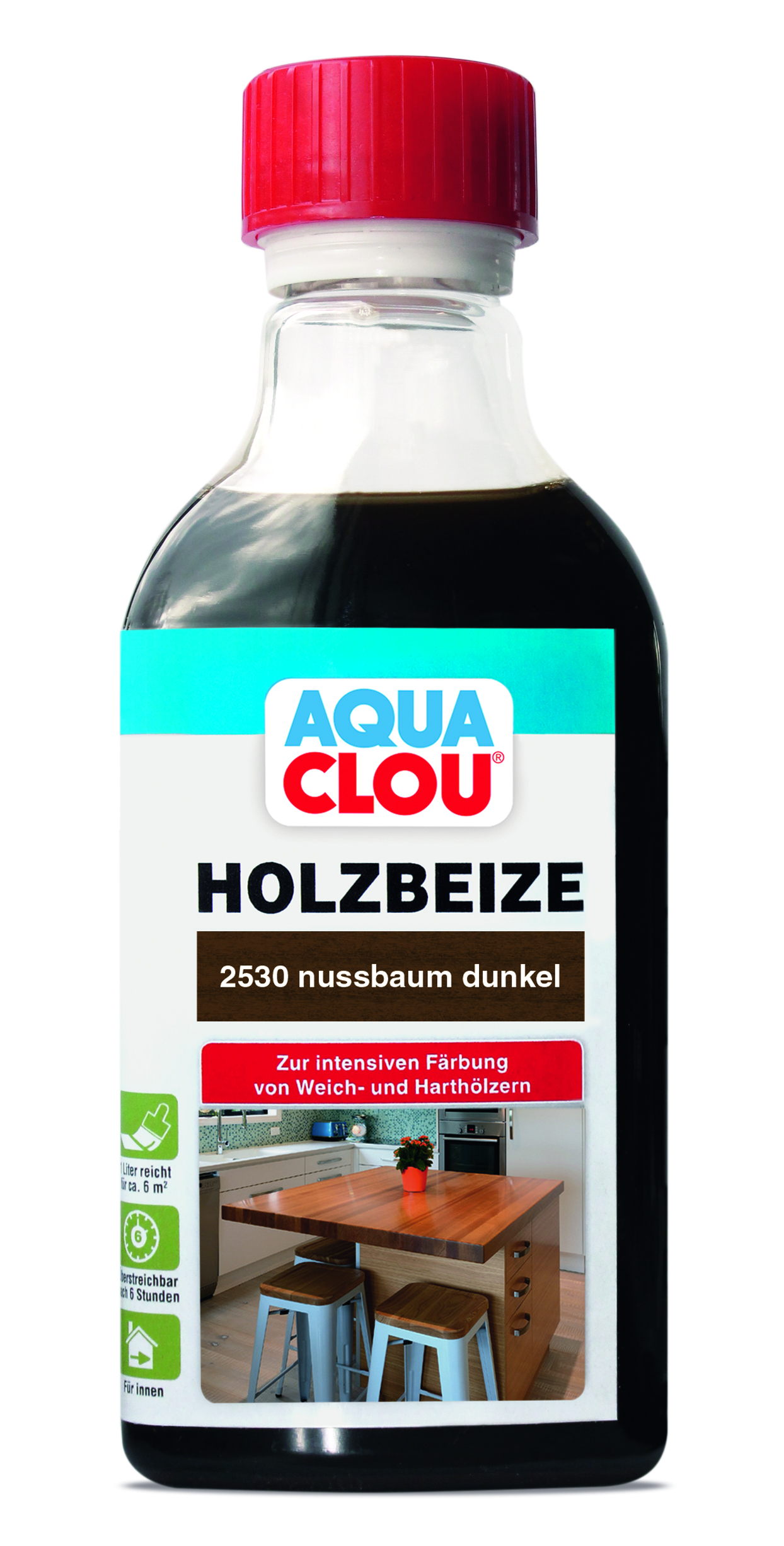 AQUA CLOU Holzbeize B11, 250 ml - 2530 Nussbaum dunkel