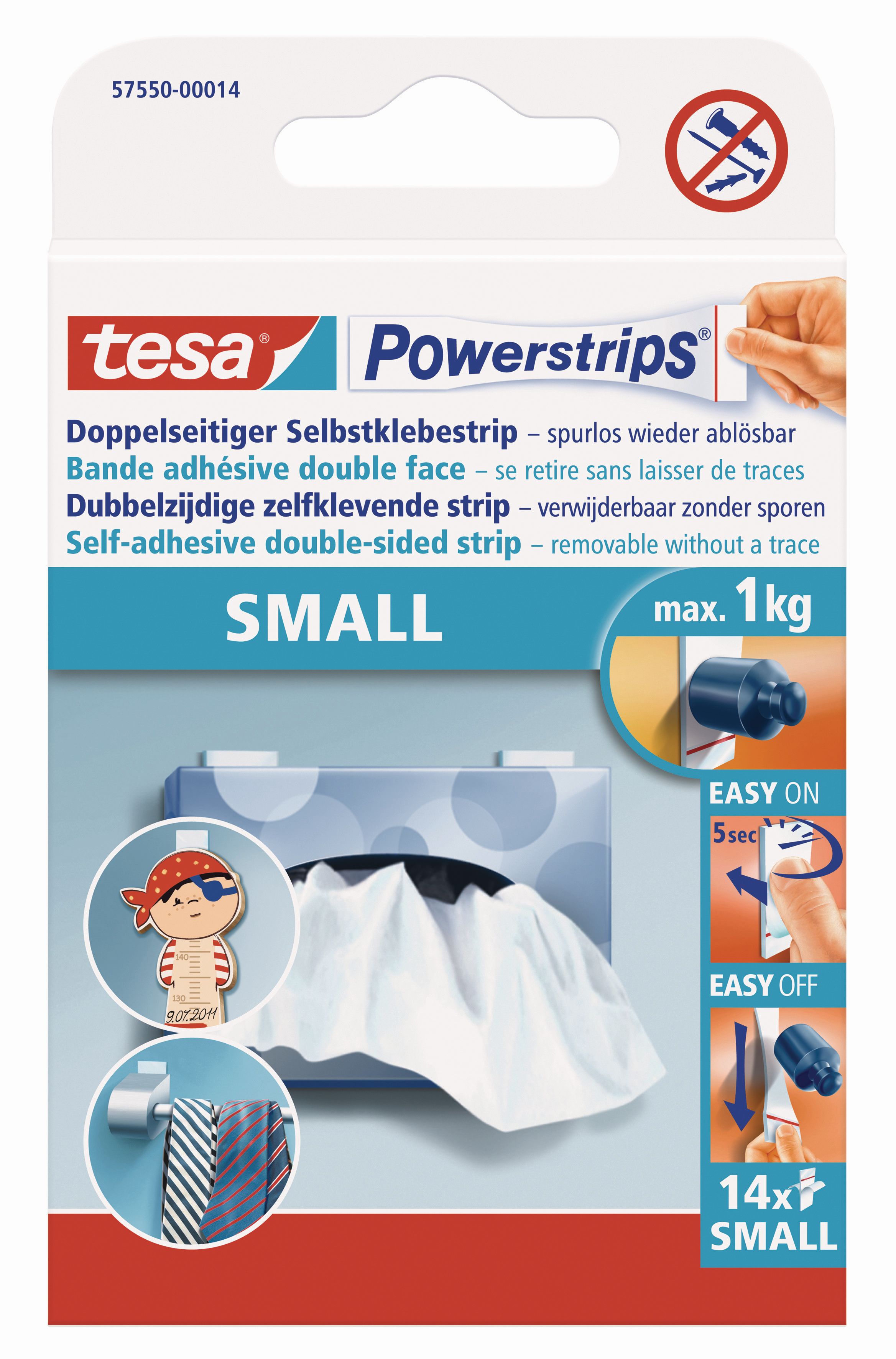 tesa Powerstrips® Doppelseitige Klebestreifen klein (1 kg)