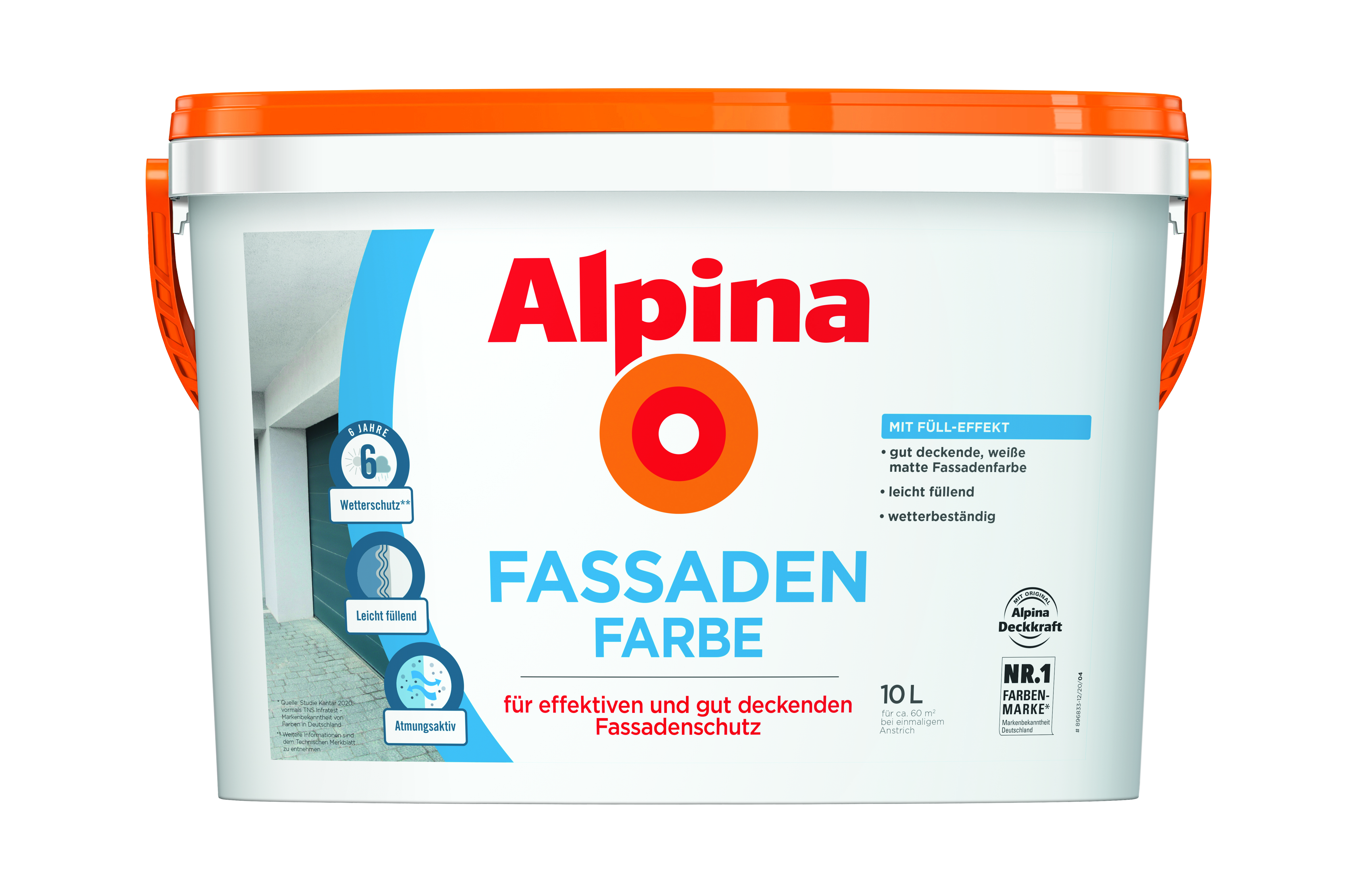 Alpina Fassadenfarbe - Weiß 10 Liter, matt