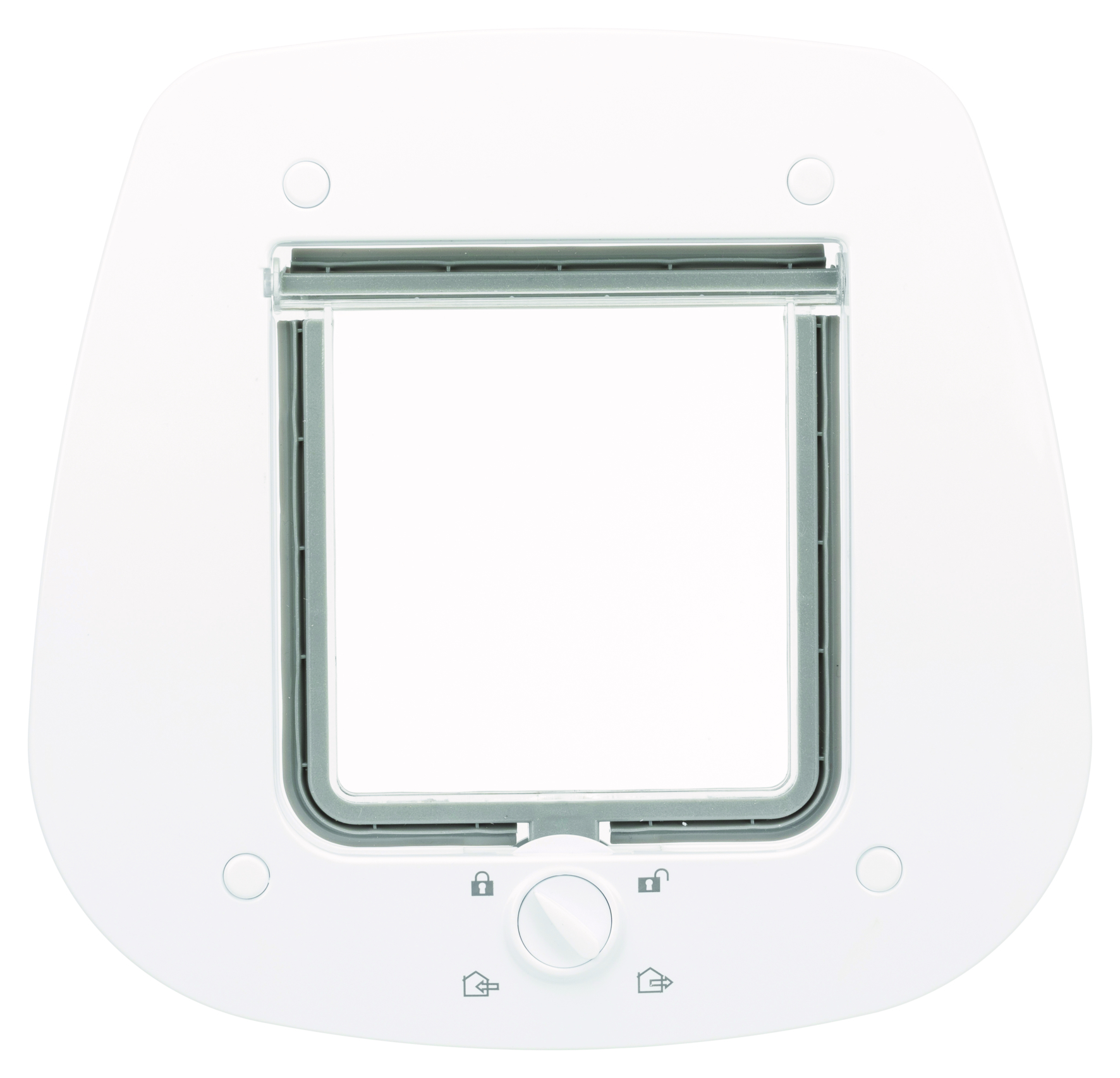 Trixie 4-Wege Freilauftür für Glastüren, 27 × 26 cm, weiß
