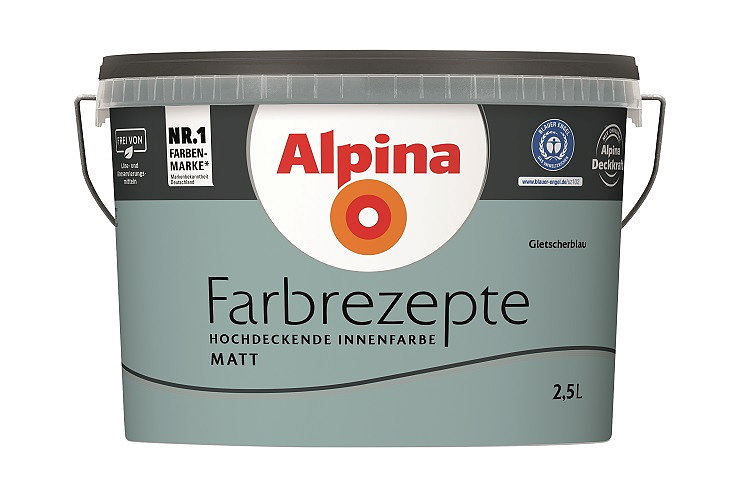 Alpina Farbrezepte - Gletscherblau 2,5 Liter, matt