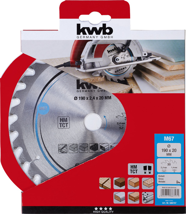 kwb Spanplatten-Kreissägeblätter für Handkreissägen Ø 190 x 20 mm