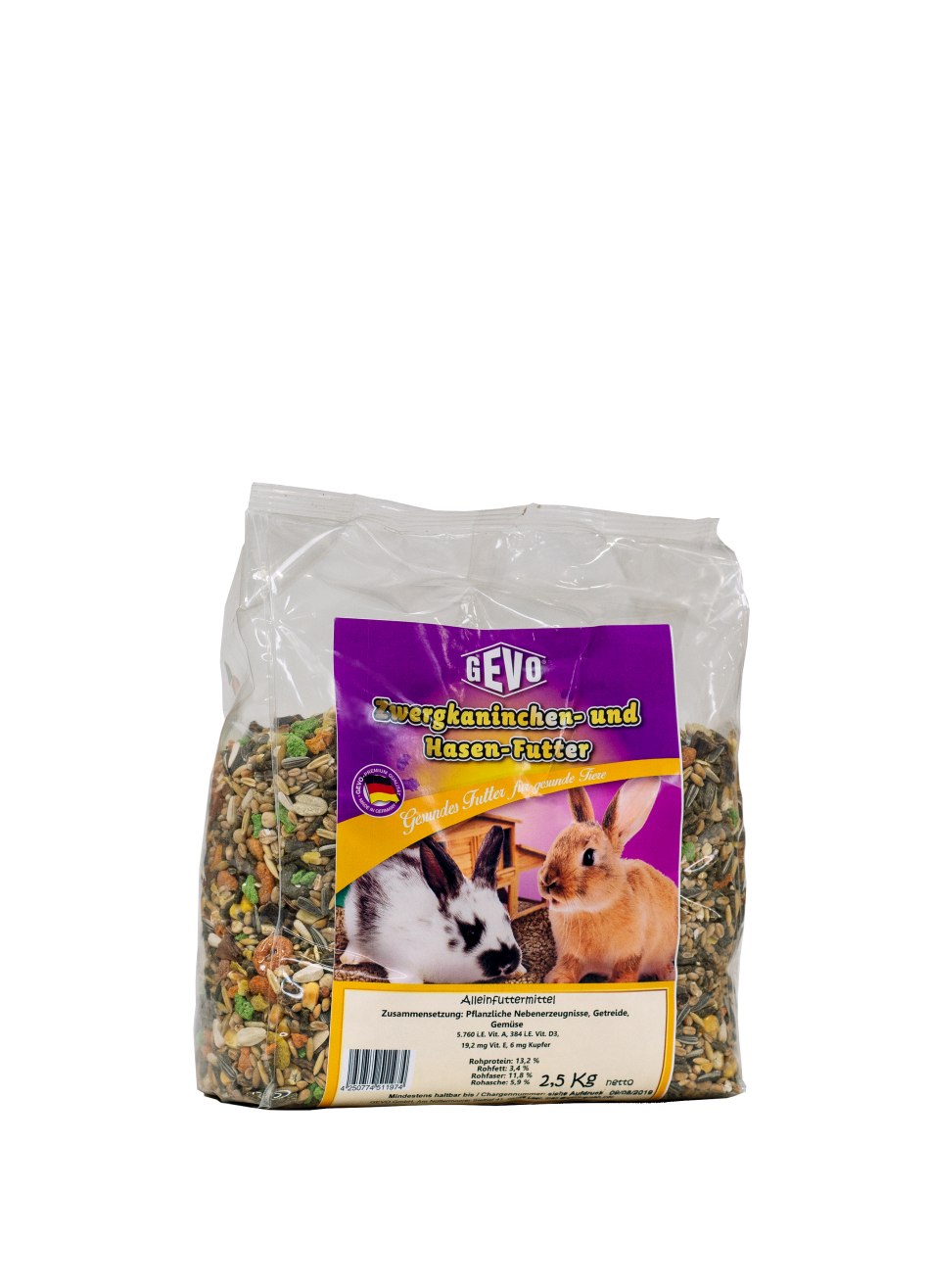 GEVO-Zwergkaninchen-/Hasenfutter, 2,5 kg