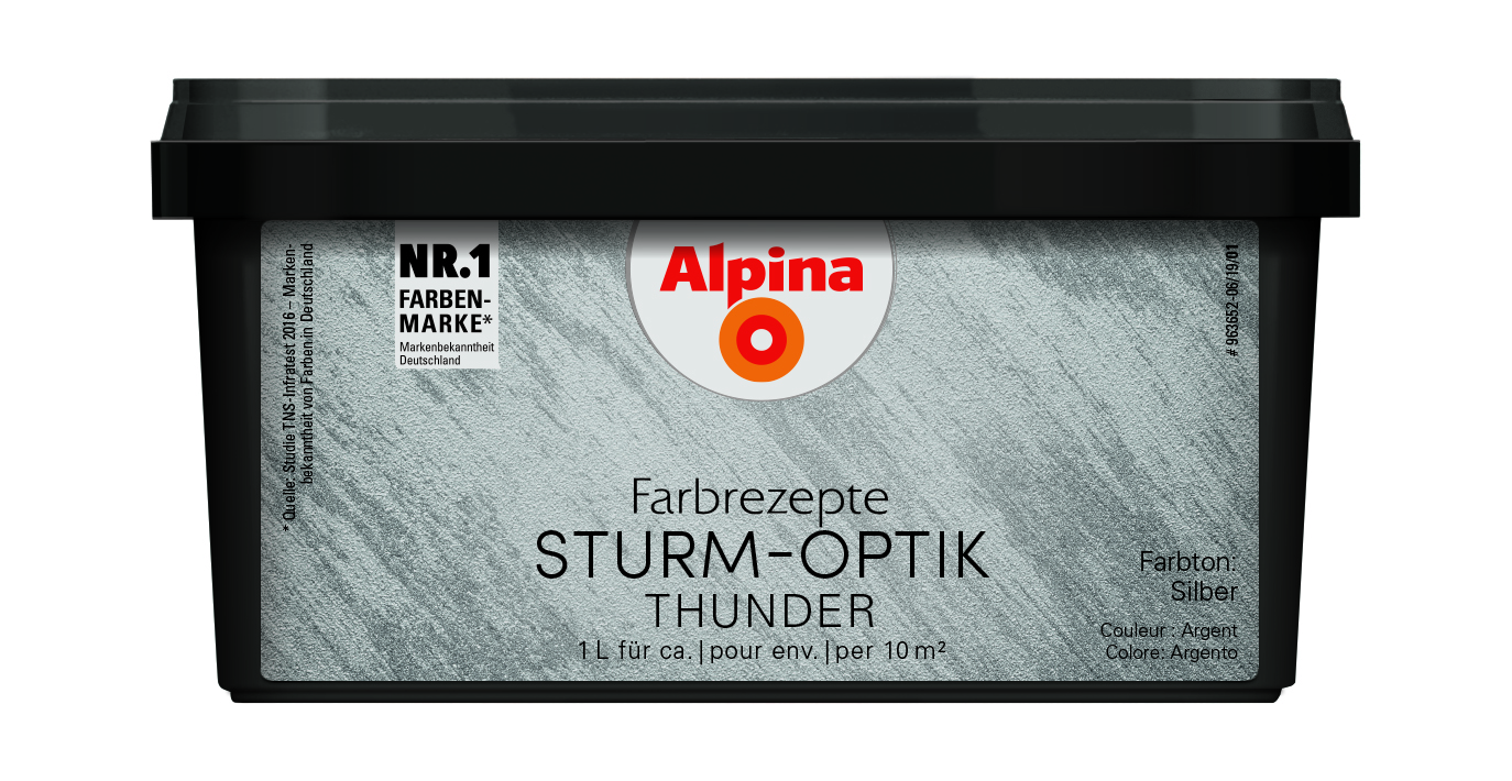 Alpina Farbrezepte STURM-OPTIK - Silber 1 Liter, glänzend