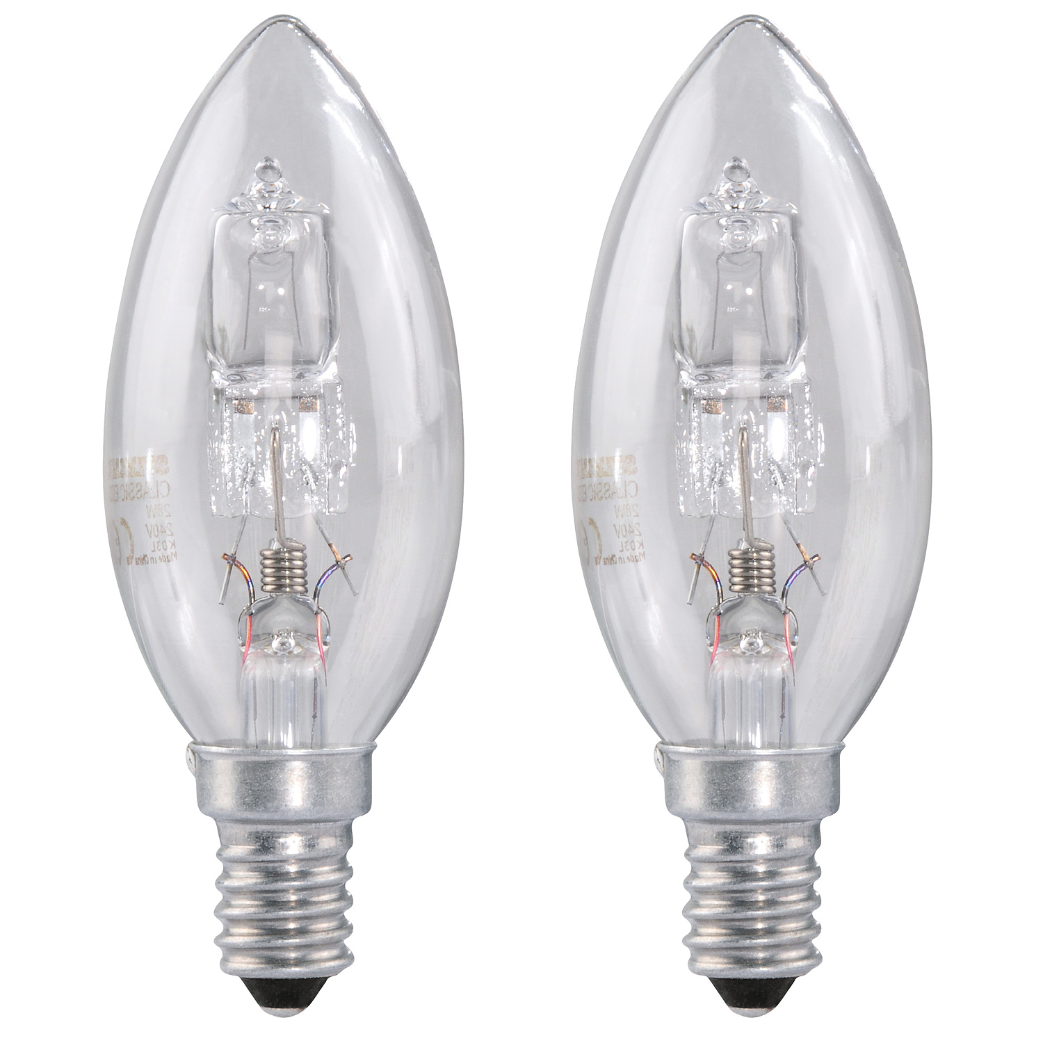Xavax Halogen-Kerzenlampe, E14, 46W, Warmweiß, 2 Stück