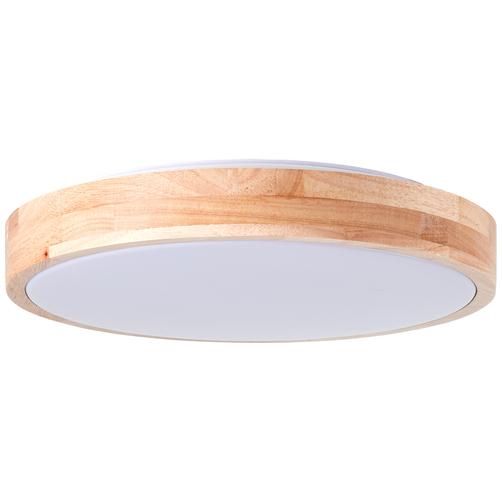 brelight LED-Deckenleuchte Slimline Ø 34,5 cm, 24 W, Weiß/Holz