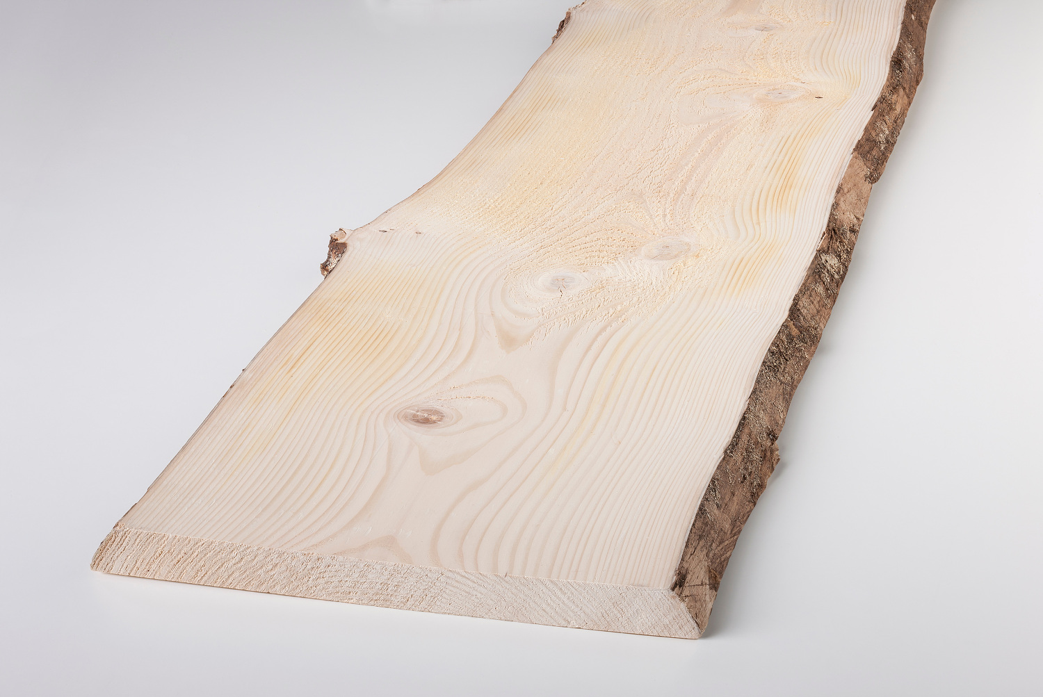 Massivholz Weißtanne in Rinde 28 × 380 mm, 1 m