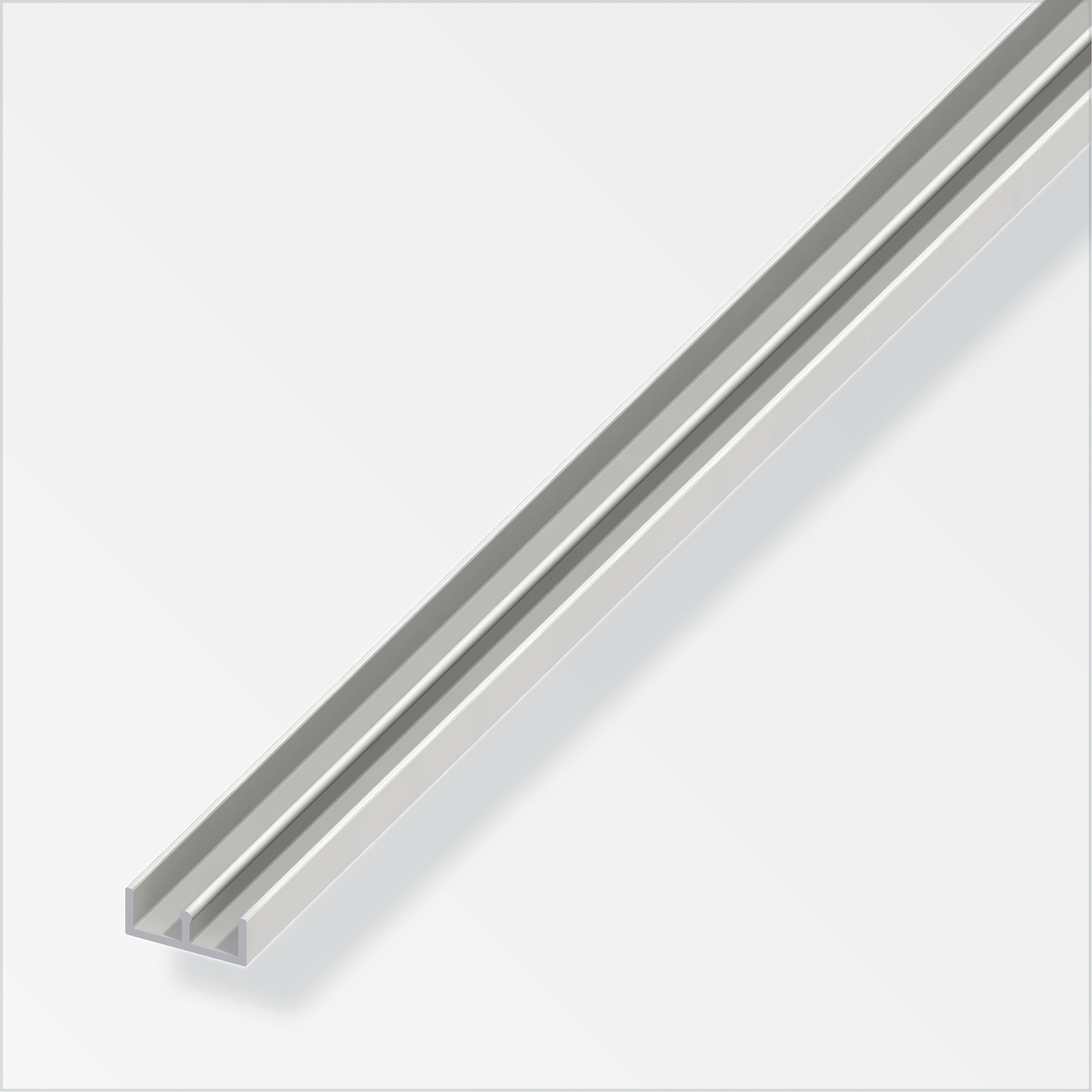 alfer® Führungsschienenprofil Kunststoff, Weiß 1 m, 6  × 6 × 1 mm - Montage oben