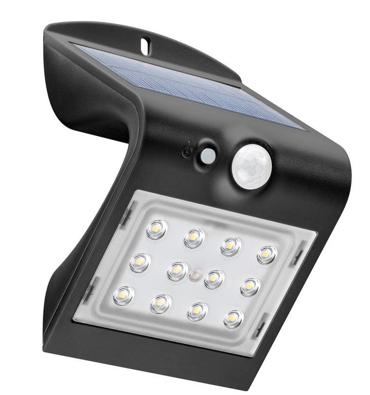 uniTEC LED-Solarwandleuchte mit Bewegungsmelder und PIR-Sensor, 1,5 W, 220 lm, IP65