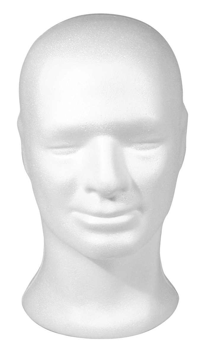 Styropor-Kopf männlich 30,5cm