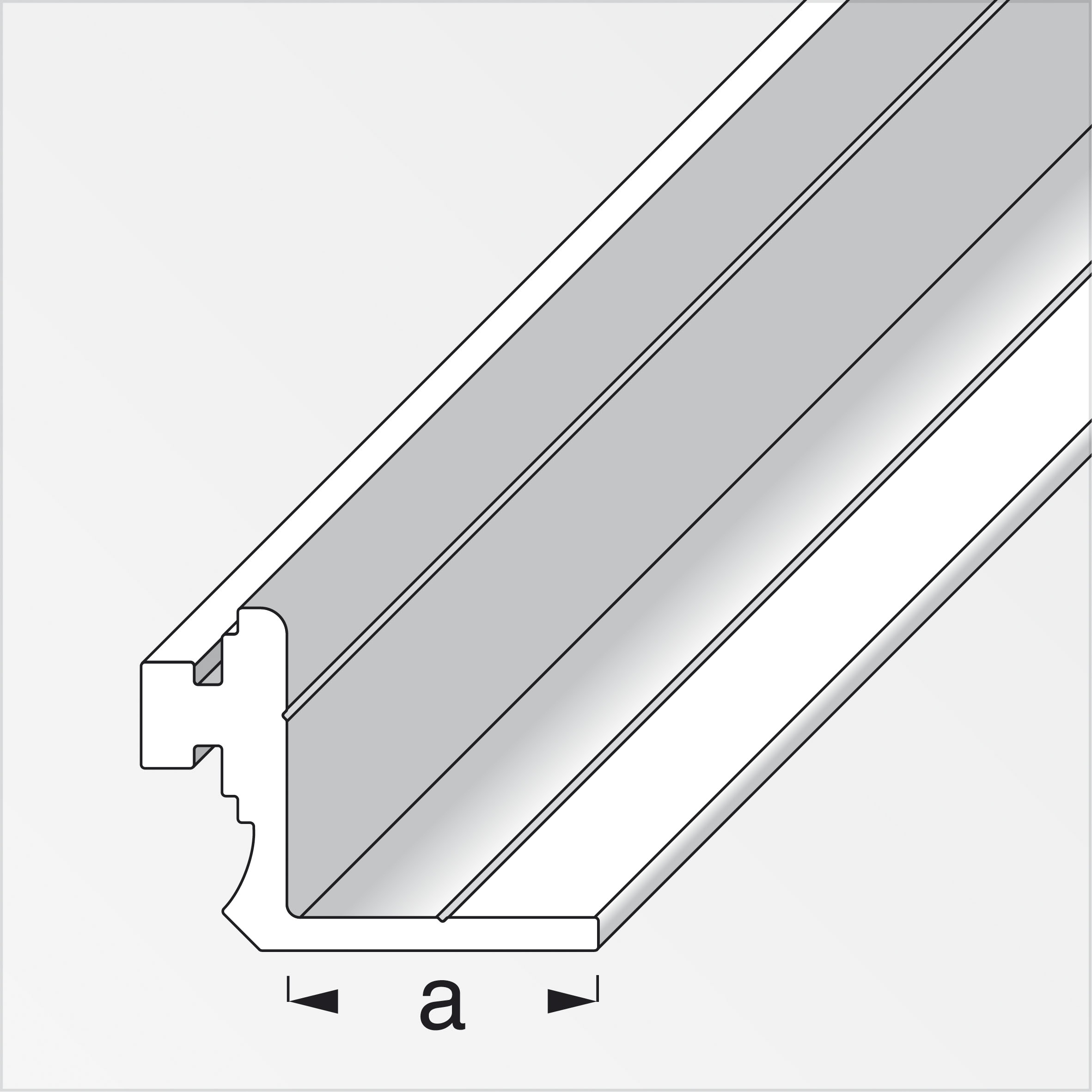 coaxis® Anschlagprofil Alu blank 1 m, 23,5 mm