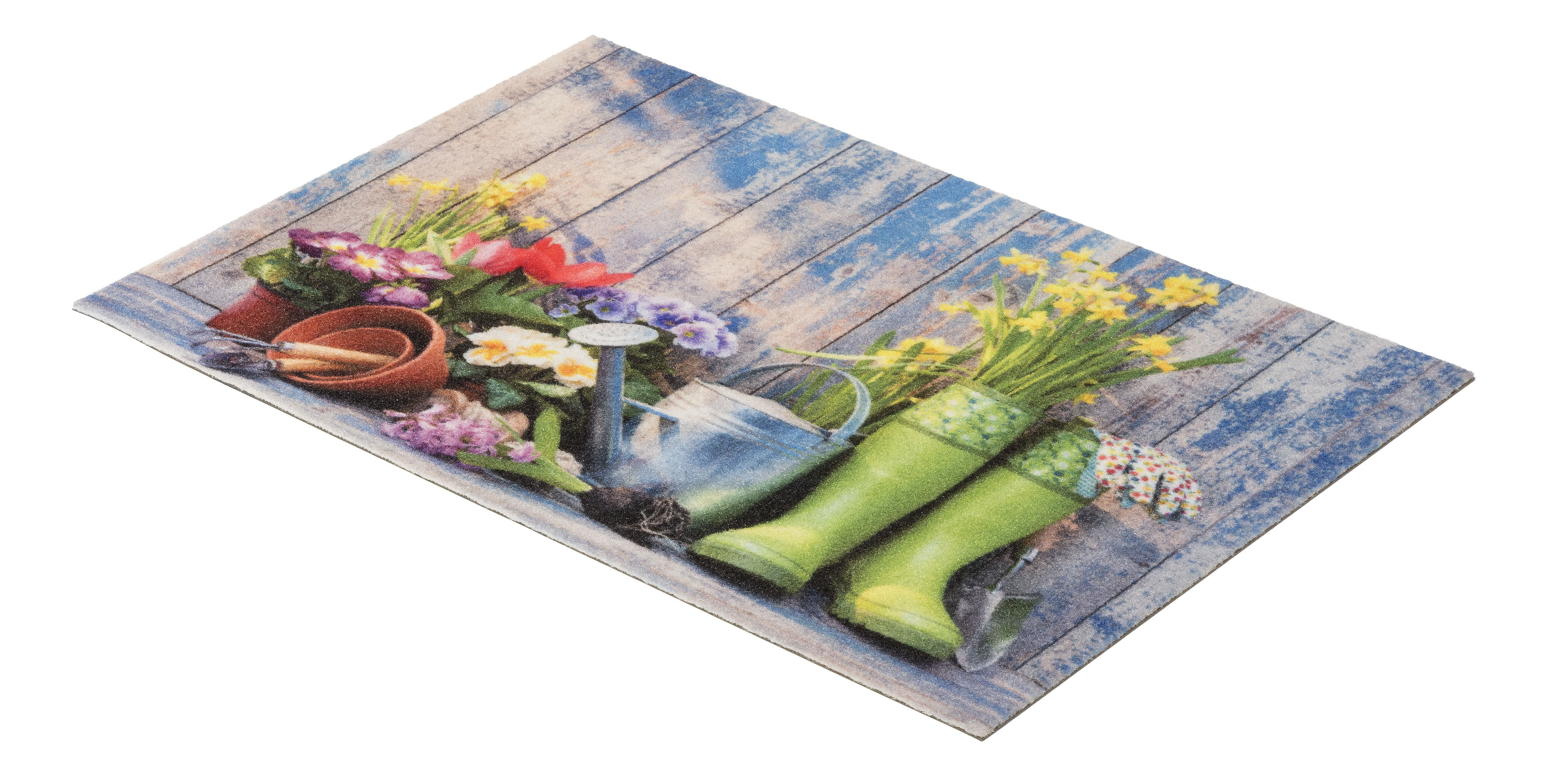 Astra Sauberlaufmatte Deco Print 40 × 60 cm, D.139 Motiv Garden tools/Blumen