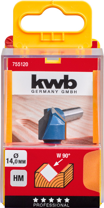 kwb V-Nutfräser HM, Ø 14 mm