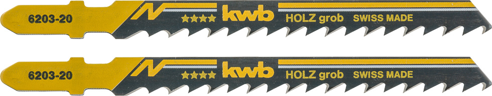 kwb Stichsägeblätter 100/77 mm, für Holzbearbeitung, HCS, Einnockenschaft, grob