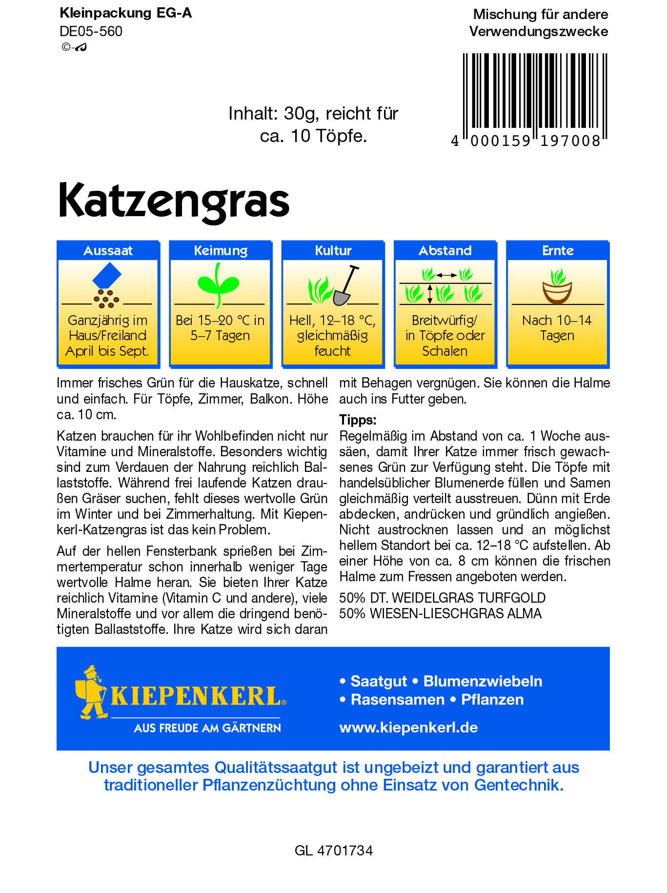 Kiepenkerl® Profi-Line Katzengras
