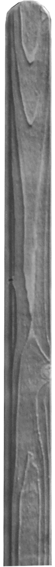 KASIA / BARTEK Pfosten,  9 x 9 x 190 cm, Kopf gerundet,  grau lasiert