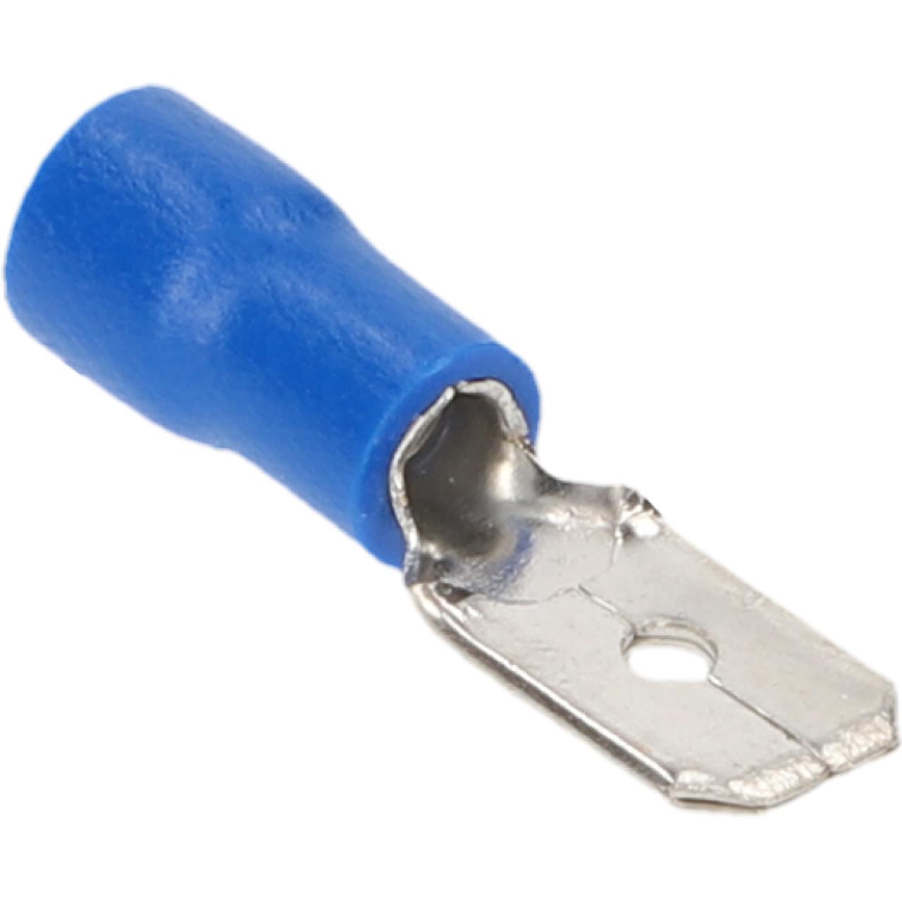 cartrend Flachstecker 6,3 mm, 1,0 - 2,5 mm², Blau 20 Stück