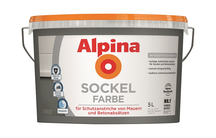 Alpina Sockelfarbe Schiefer 5 Liter, matt