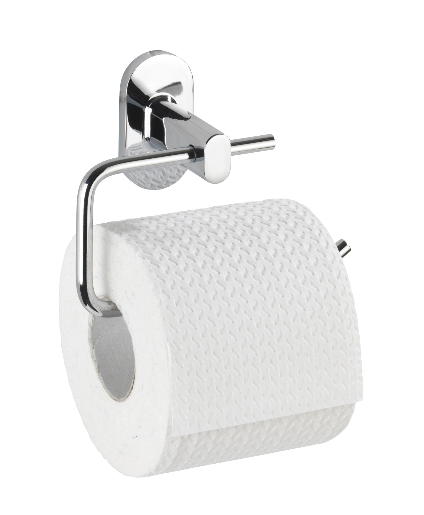 Wenko Power-Loc® Toilettenpapierhalter Puerto Rico 13,5 x 10,5 x 6,5 cm, ohne Deckel, silber glänzend. Befestigen ohne bohren