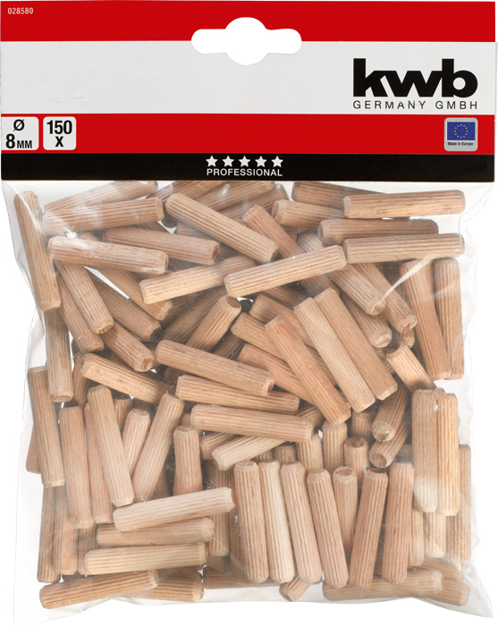 kwb Holzdübel 8 x 40 mm, 150 Stk.