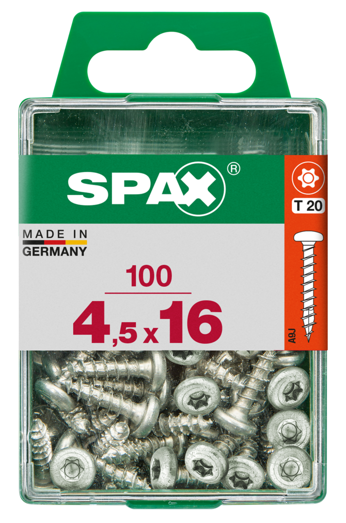 SPAX® Universalschraube Halbrundkopf T-STAR plus® Vollgewinde 4,5x16 mm 100 Stück