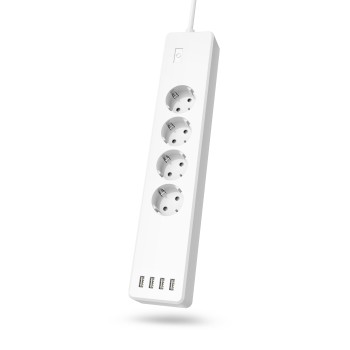 hama WIFI-Steckdosenleiste 4-fach + 4 USB-Ports, einzeln schaltbar, 1,7 m, Weiß