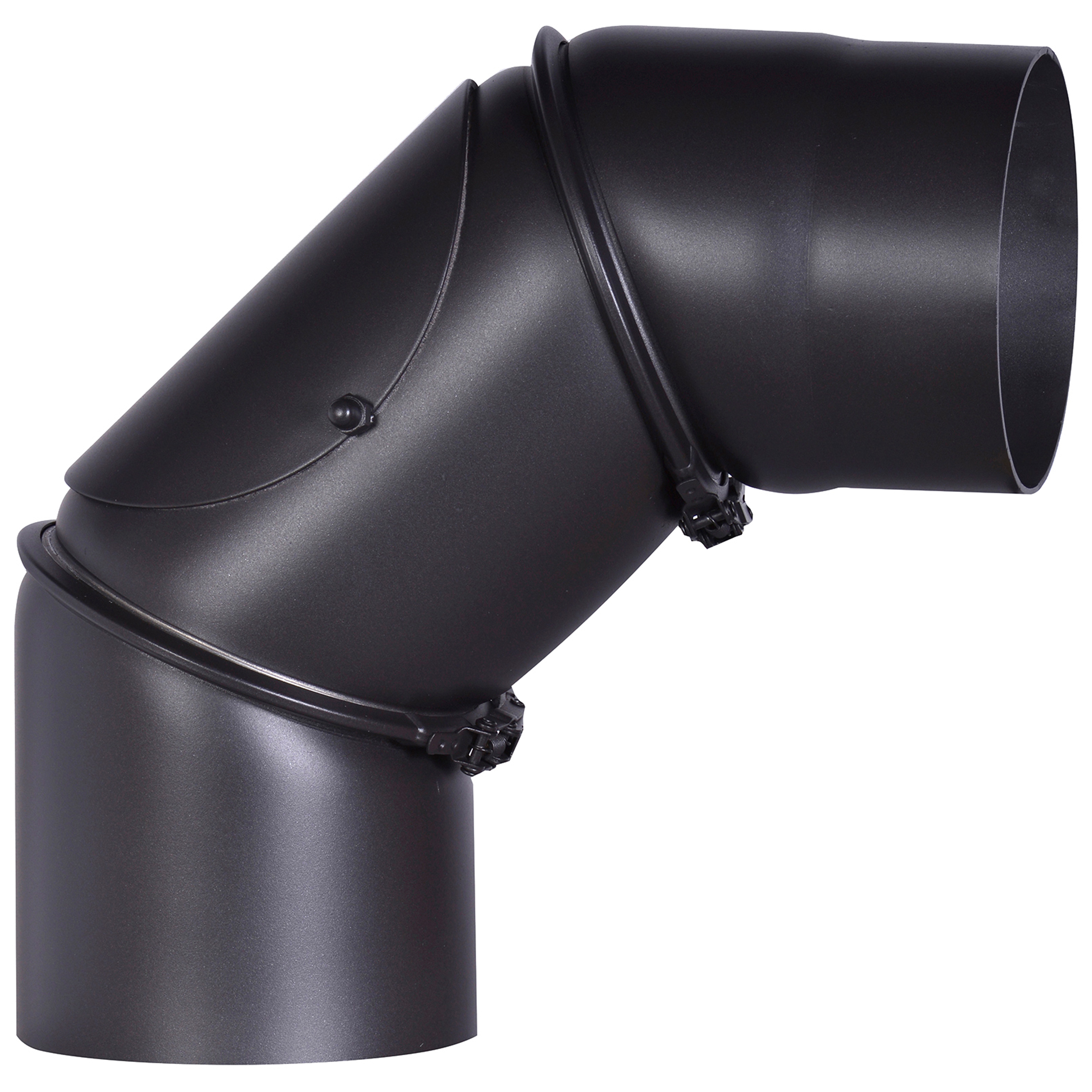 FIREFIX® Rauchrohrbogen Ø 120 x 265 x 265 mm, mit Tür, verstellbar, schwarz