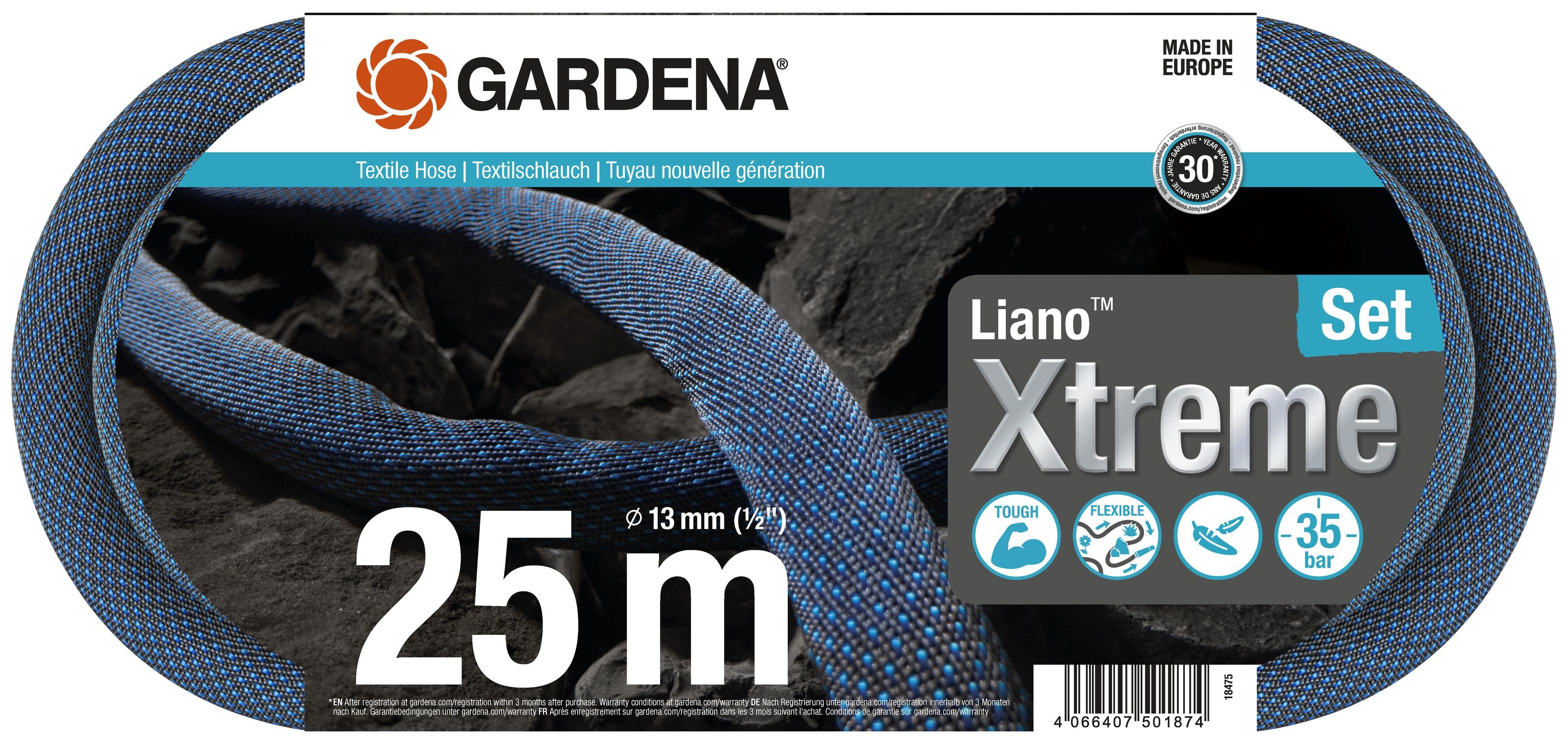 GARDENA Textilschlauch Liano™ Xtreme Set, 25 m