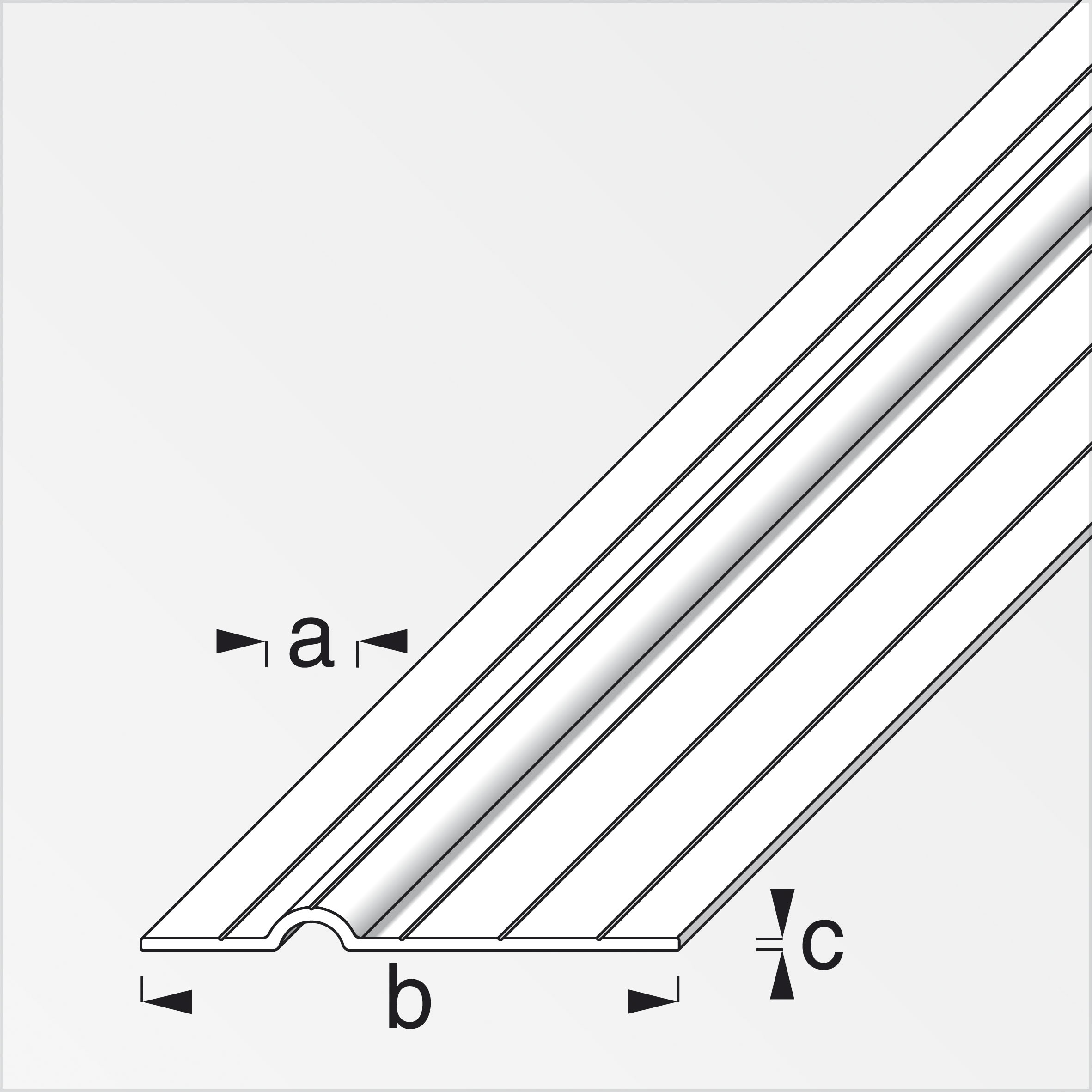 combitech® Rohrschelle lang für M8, Alu blank 1 m, 11,5 × 65,5 × 1,5 mm