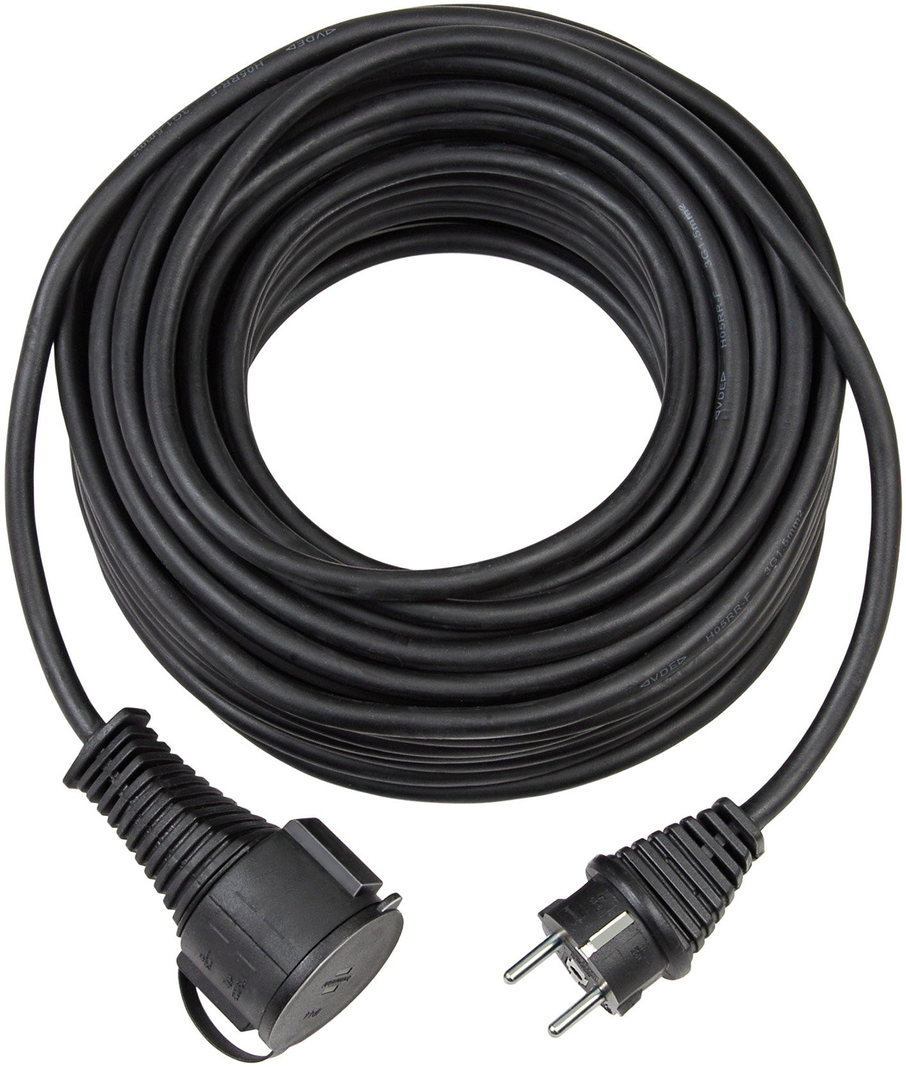 BREMAXX® Outdoor-Verlängerungskabel (25m Kabel in schwarz, für den kurzfristigen Einsatz im Außenbereich IP44, einsetzbar bis -35 ºC, öl- und UV-beständig)