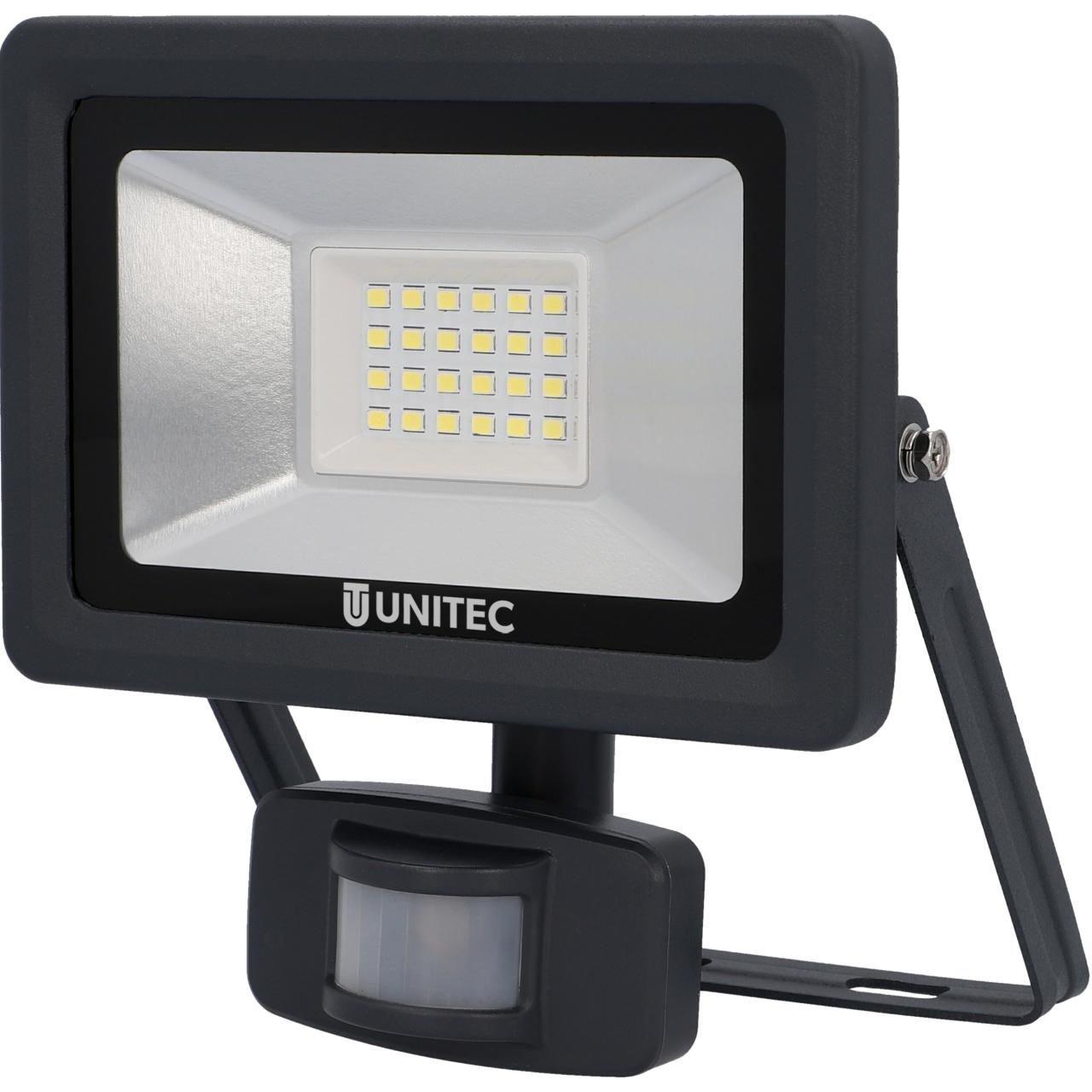 uniTEC LED-Strahler mit Bewegungsmelder 20 W, 6500 K, 1700 lm, IP44, Anthrazit