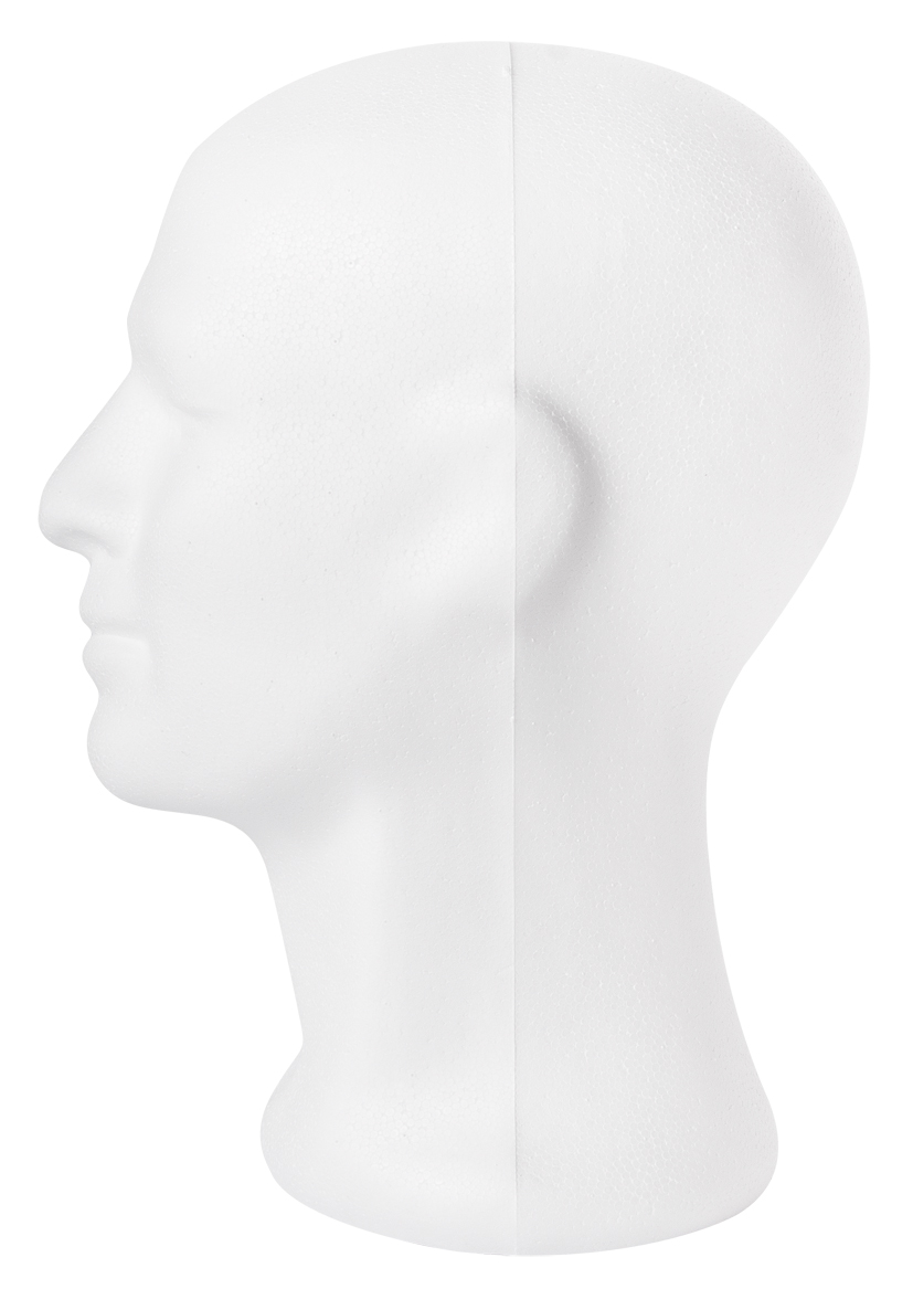 Styropor-Kopf männlich 30,5cm