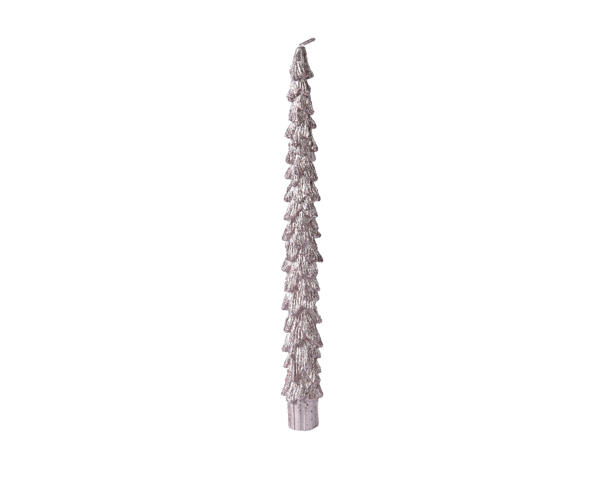 Decoris® Spitzkerze Wachs, Tannenbaum, 25 cm, Rosa, 2 Stück