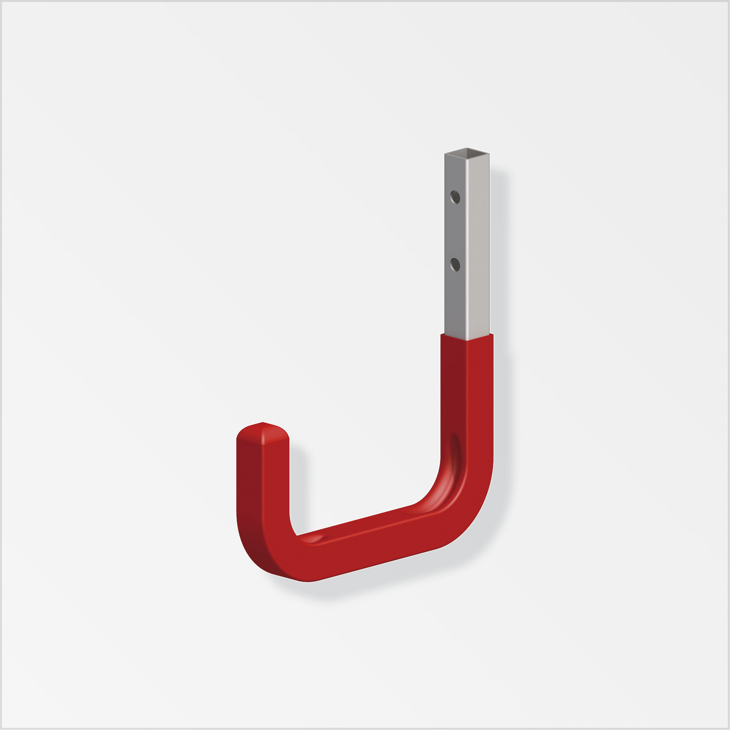 alfer® Wandhaken Stahl verzinkt, gummiert, Rot 80 × 115 mm