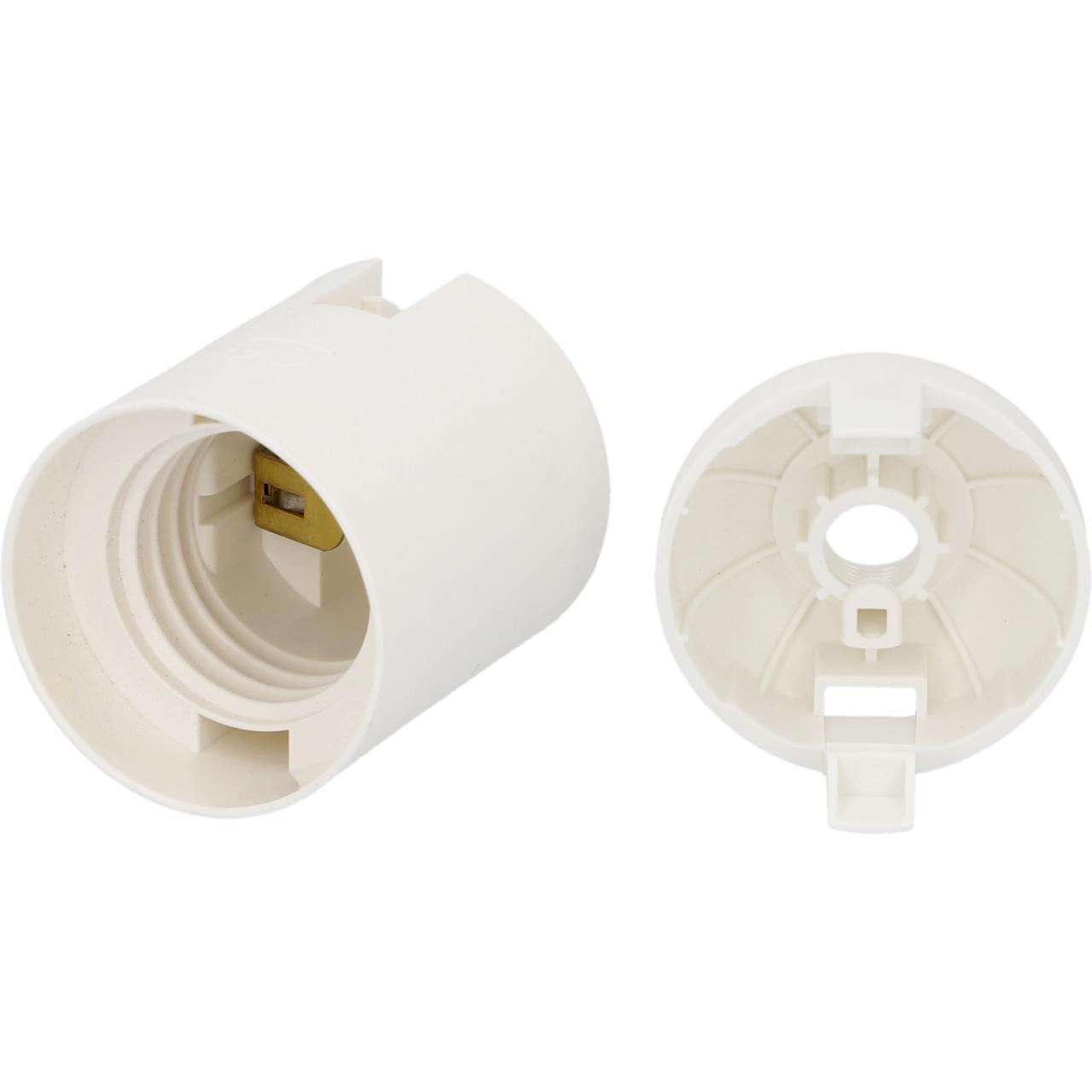 uniTEC Isolierstoff-Lampen-Fassung E27, Glattmantel, Weiß