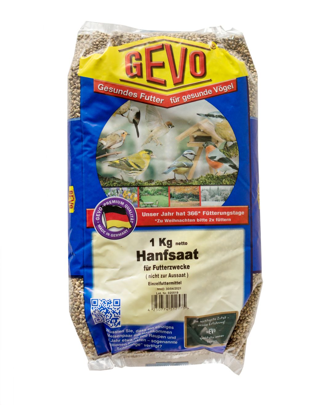 GEVO Hanfsaat für Futterzwecke (nicht zur Aussaat), 1 kg