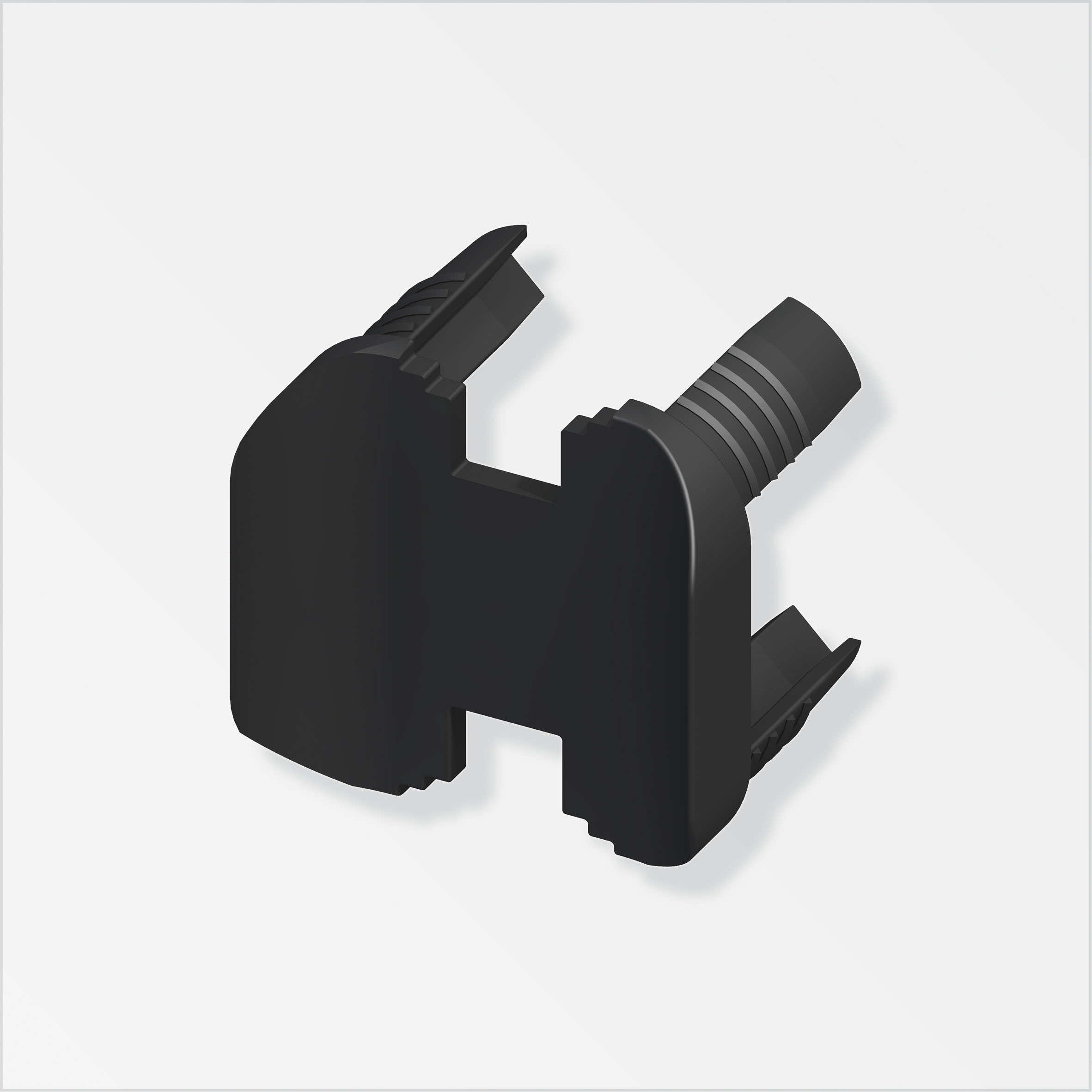 coaxis® Verbindungskappe für Säulen-Profil, Kunststoff, Schwarz 35,5 × 9,5 mm