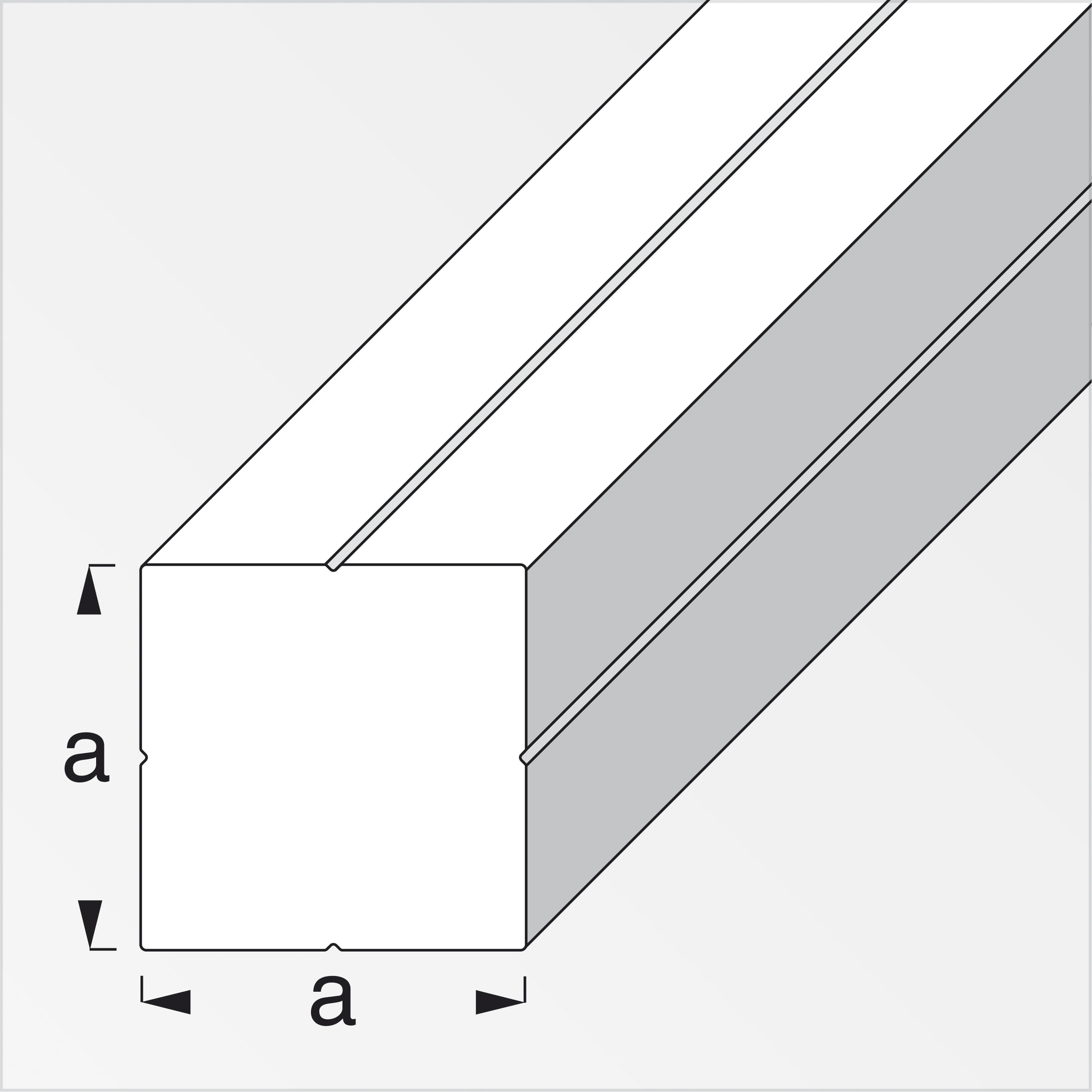 combitech® Vierkantstange Alu blank 1 m, 15,5 × 15,5 mm