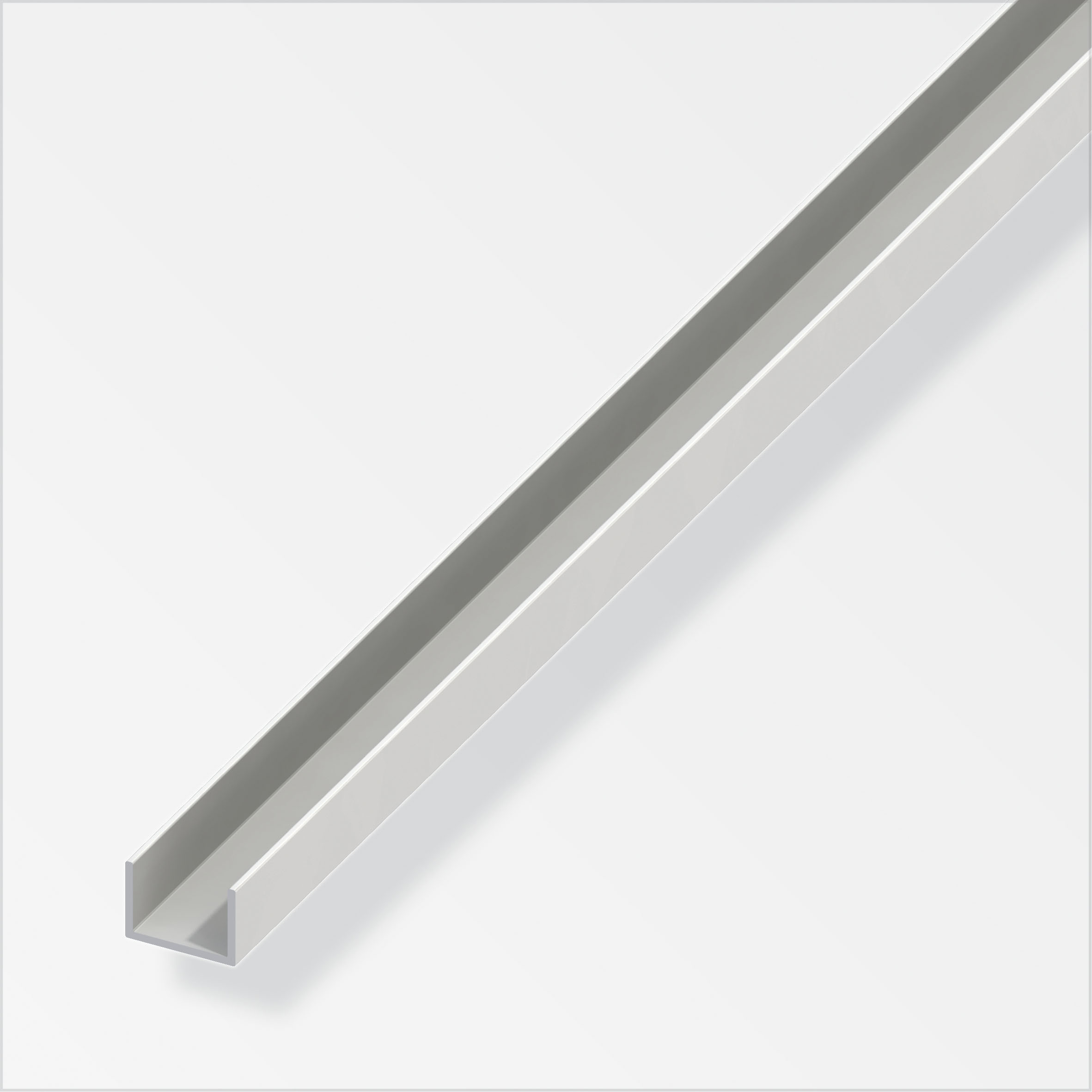 alfer® U-Profil Kunststoff, Weiß 1 m, 10 × 14 × 1 mm, 1 m, 10 × 14 × 1 mm