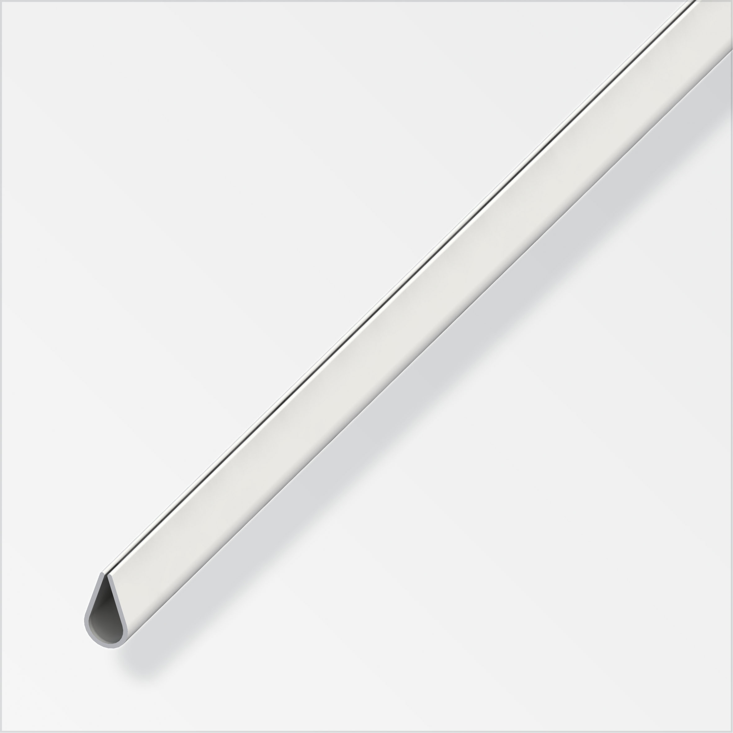 alfer® Rahmenprofil Kunststoff, Weiß 1 m, 8,5 × 15 mm
