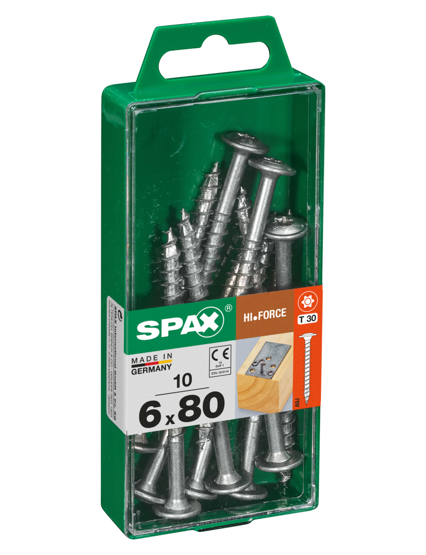 SPAX® Holzschraube HI.FORCE Tellerkopf Vollgewinde 6x80 mm 10 Stück