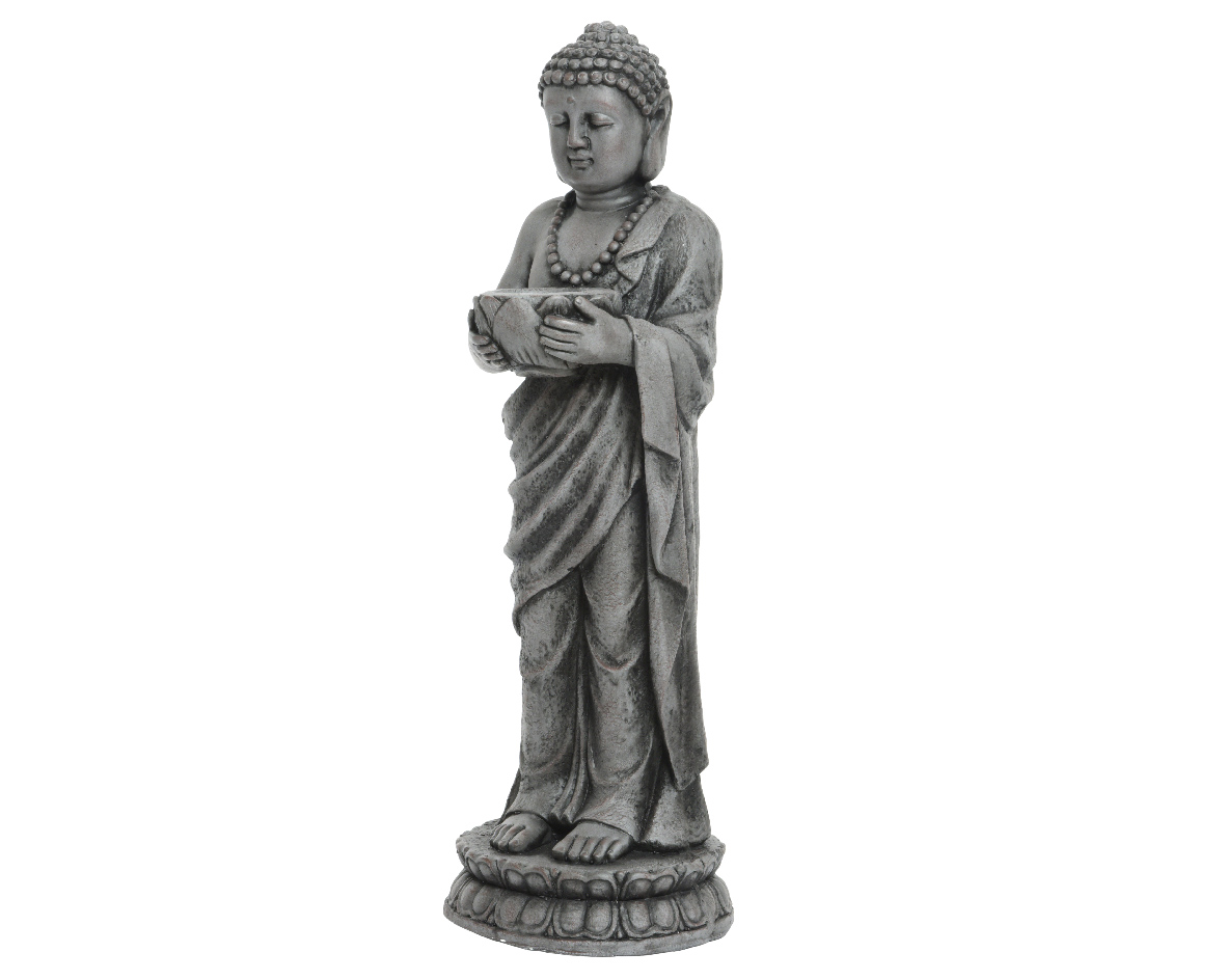 Kaemingk Statue Buddha stehend, Grau, 84,5 cm