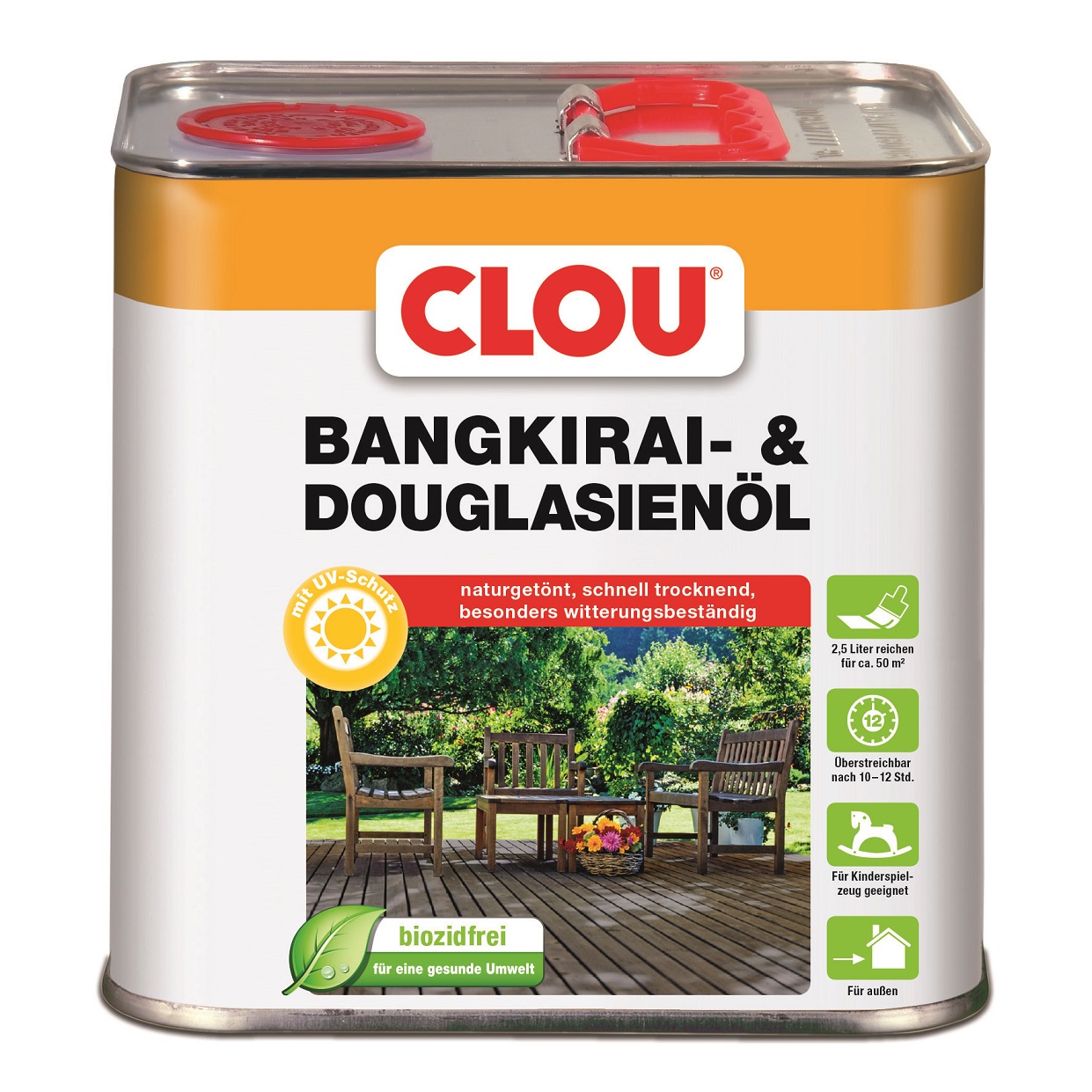 CLOU Bangkirai- und Douglasienöl 2,5 Liter, Farblos
