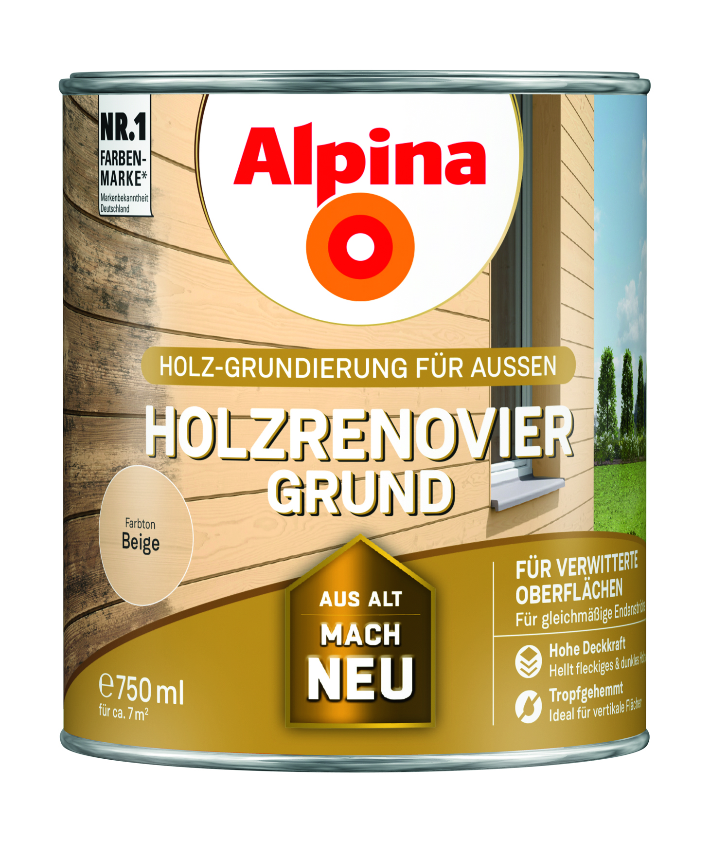 Alpina Holzrenovier-Grund - Beige 750 ml