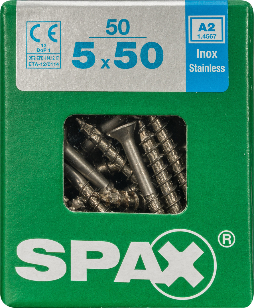 SPAX® Edelstahlschraube Senkkopf T-STAR plus® Teilgewinde 5x50 mm 50 Stück