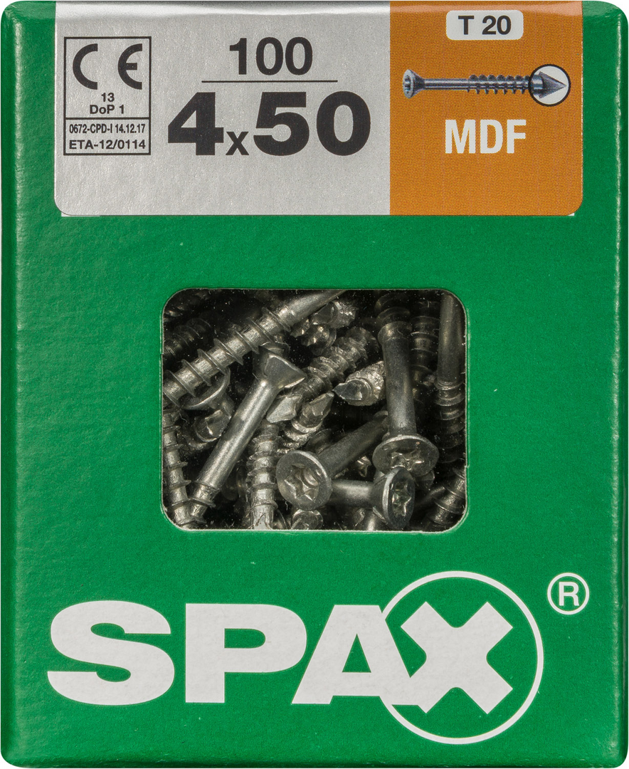SPAX® MDF-Schraube Senkkopf T-STAR plus® Teilgewinde 4x50 mm 100 Stück