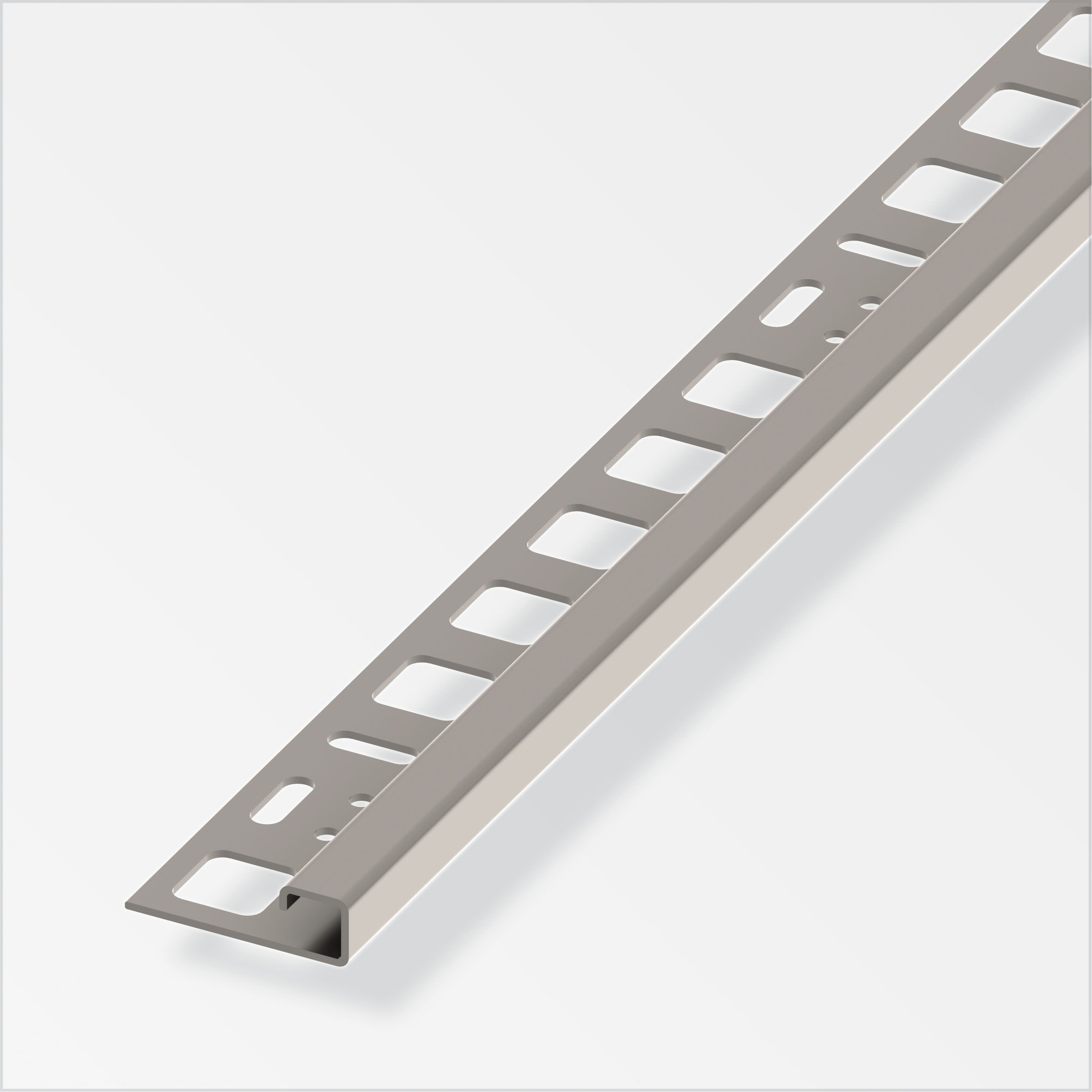 alfer® Quadrat-Abschlussprofil Edelstahl 1 m, 10 × 20 mm