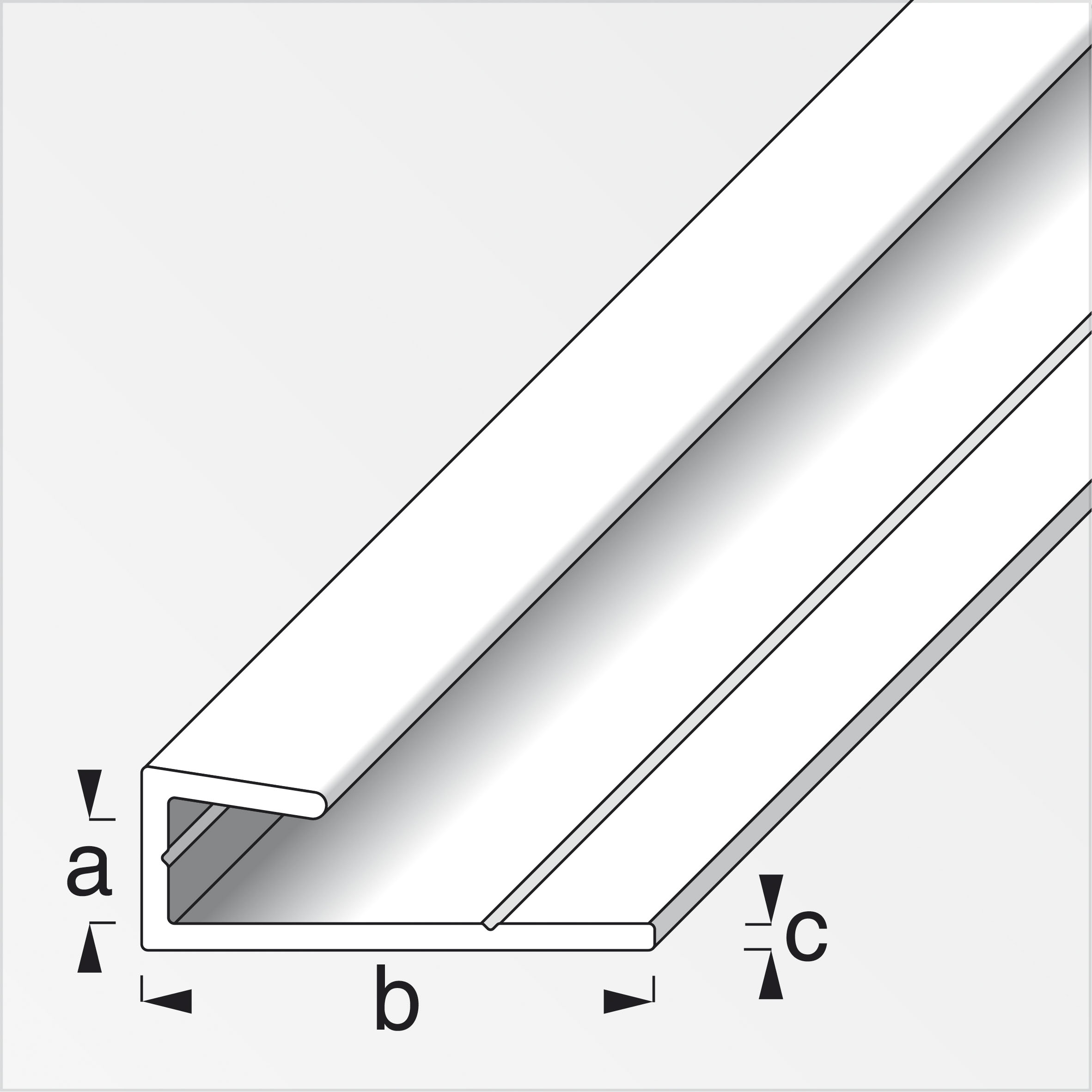 alfer® Rahmeneinfassprofil, Alu eloxiert, Silber 1 m, 5,1 × 25 × 1,3 mm
