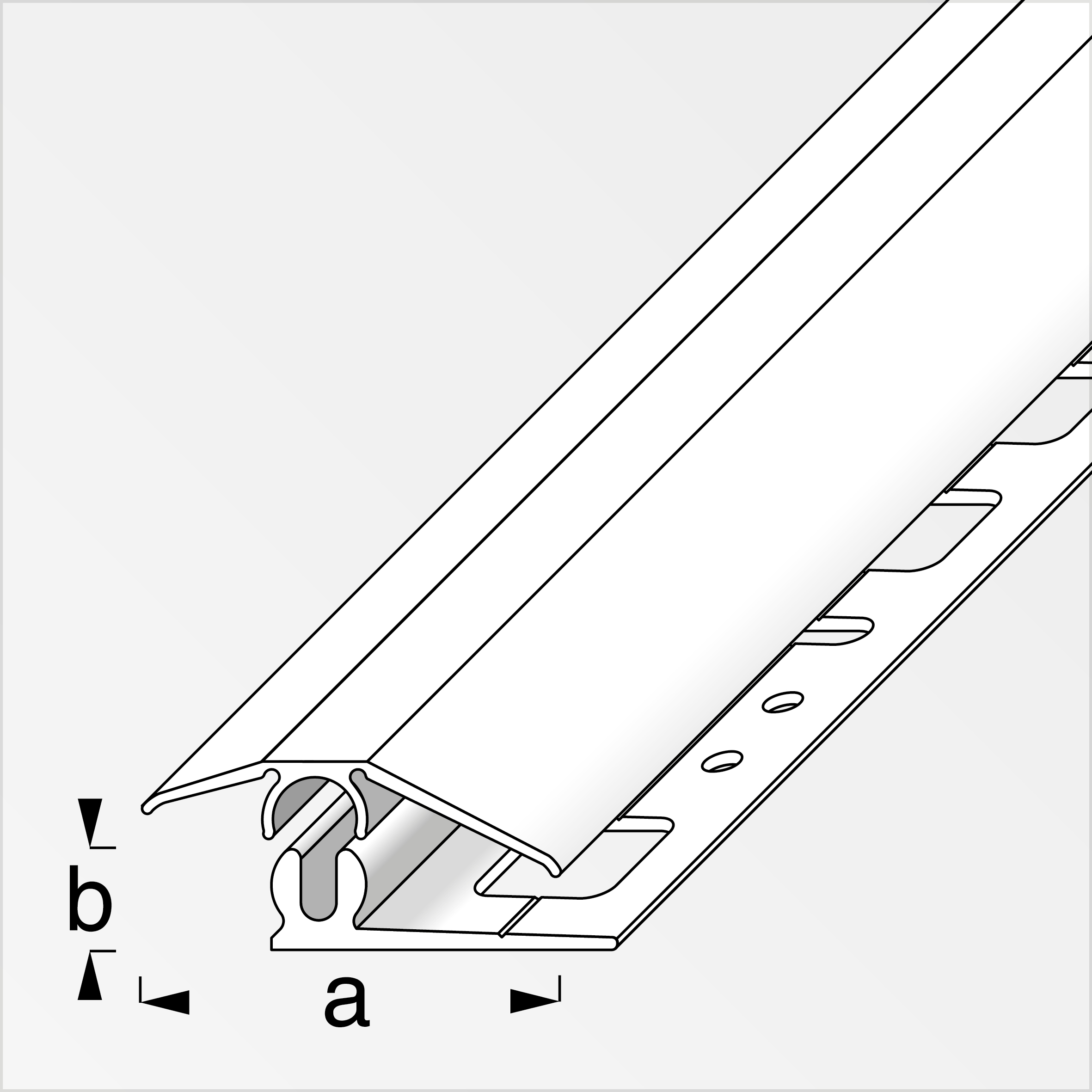 clipstech® Niveauausgleichsprofil Komplett-Set Alu eloxiert, Messing 2 m, 31 × 7 mm